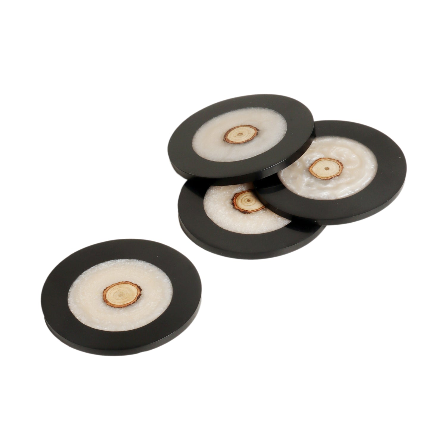 Black & White Resin Coaster Set of 4