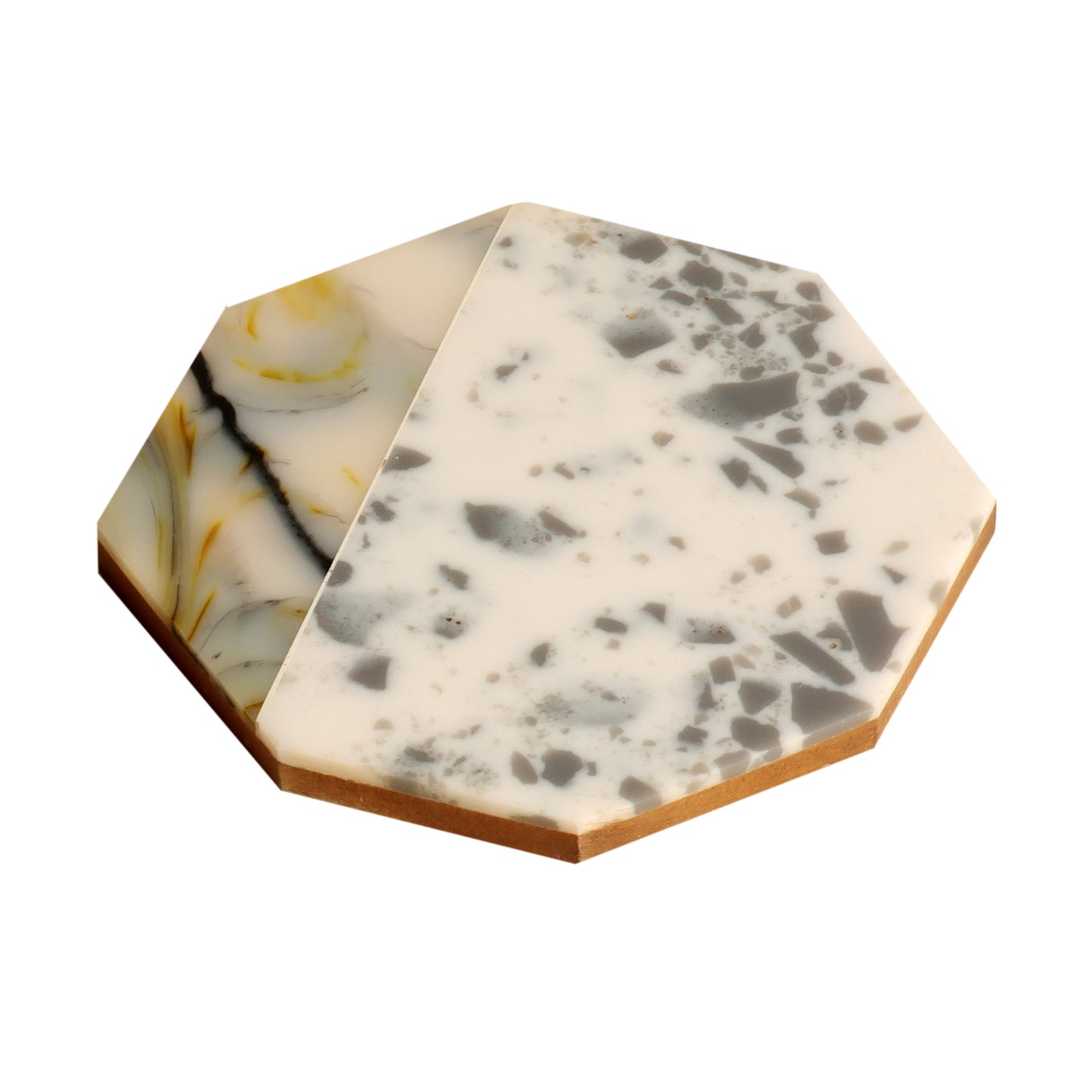 Green Hexagon Resin Coaster Set of 4
