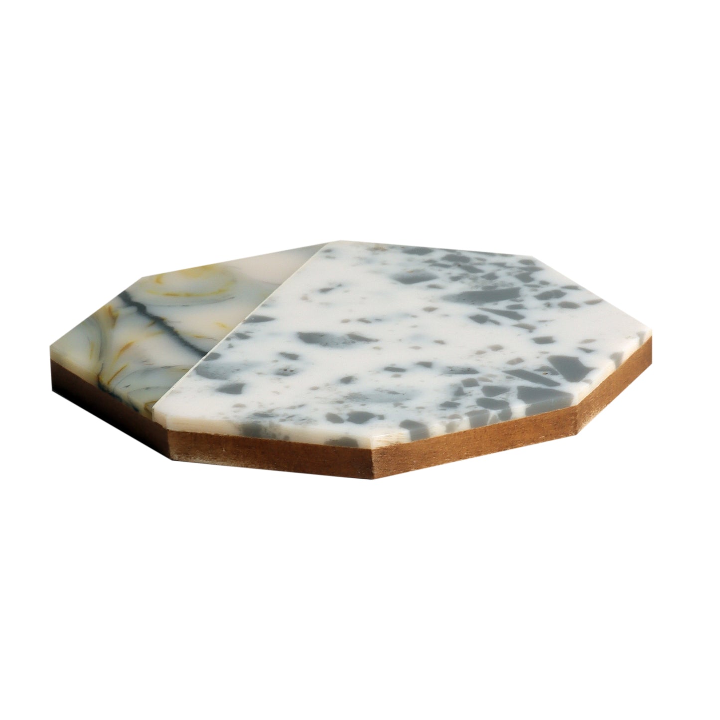 Green Hexagon Resin Coaster Set of 4