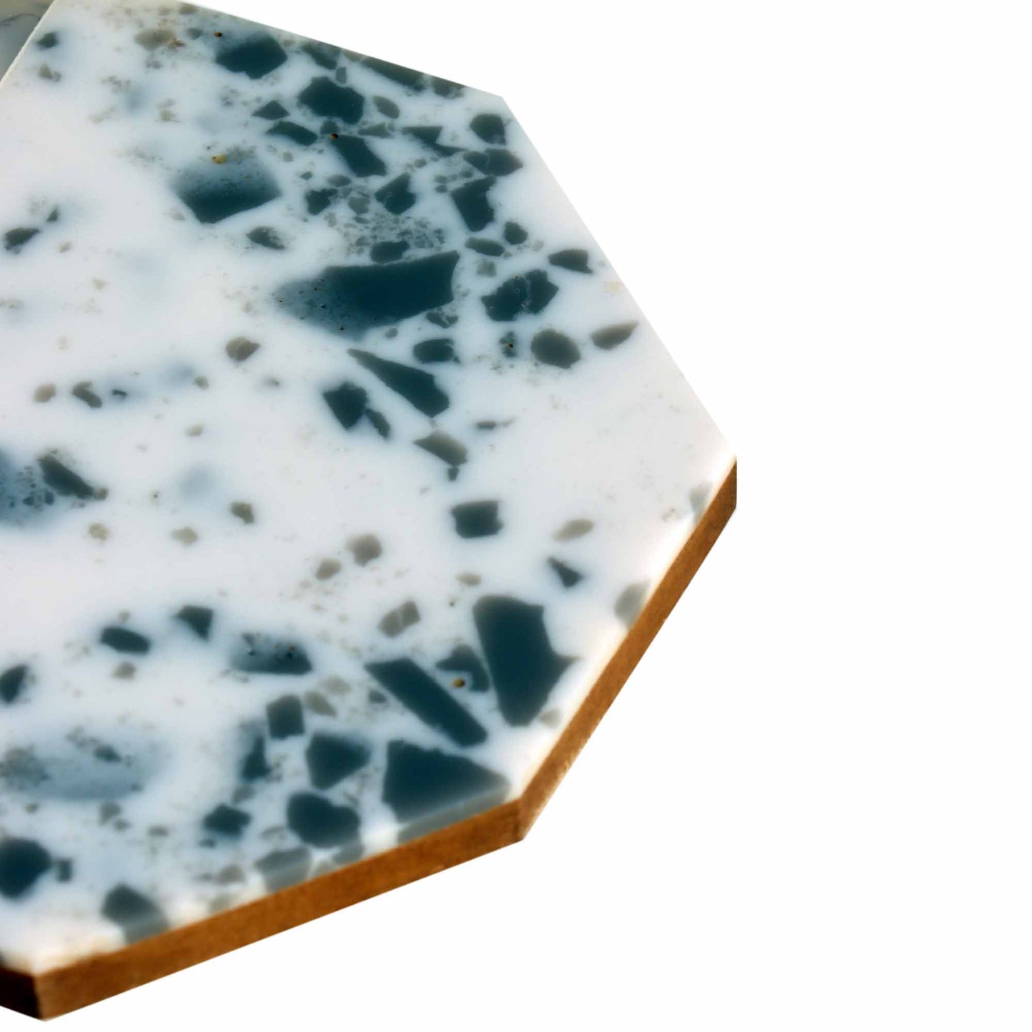 Green Hexagon Resin Coaster Set of 4