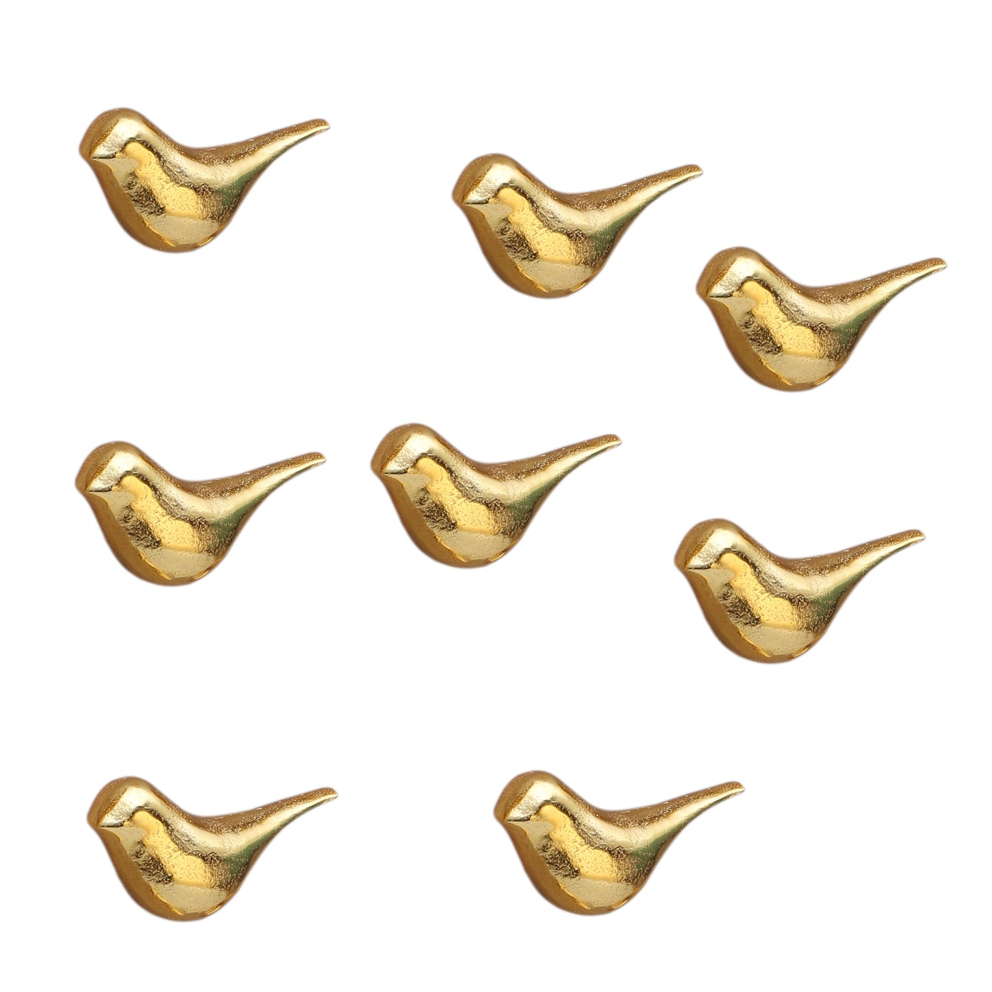 Gold Small Alumininium Bird Set of 8