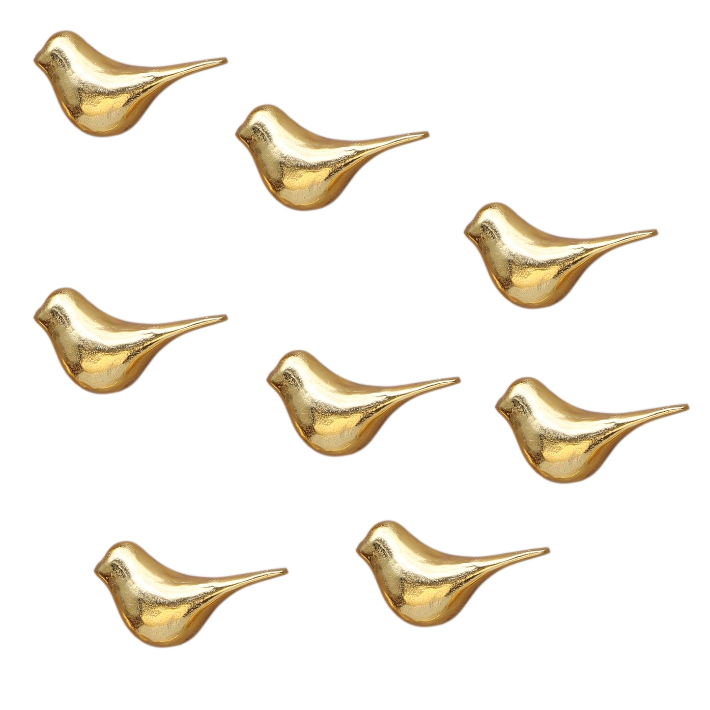 Gold Small Alumininium Bird Set of 8