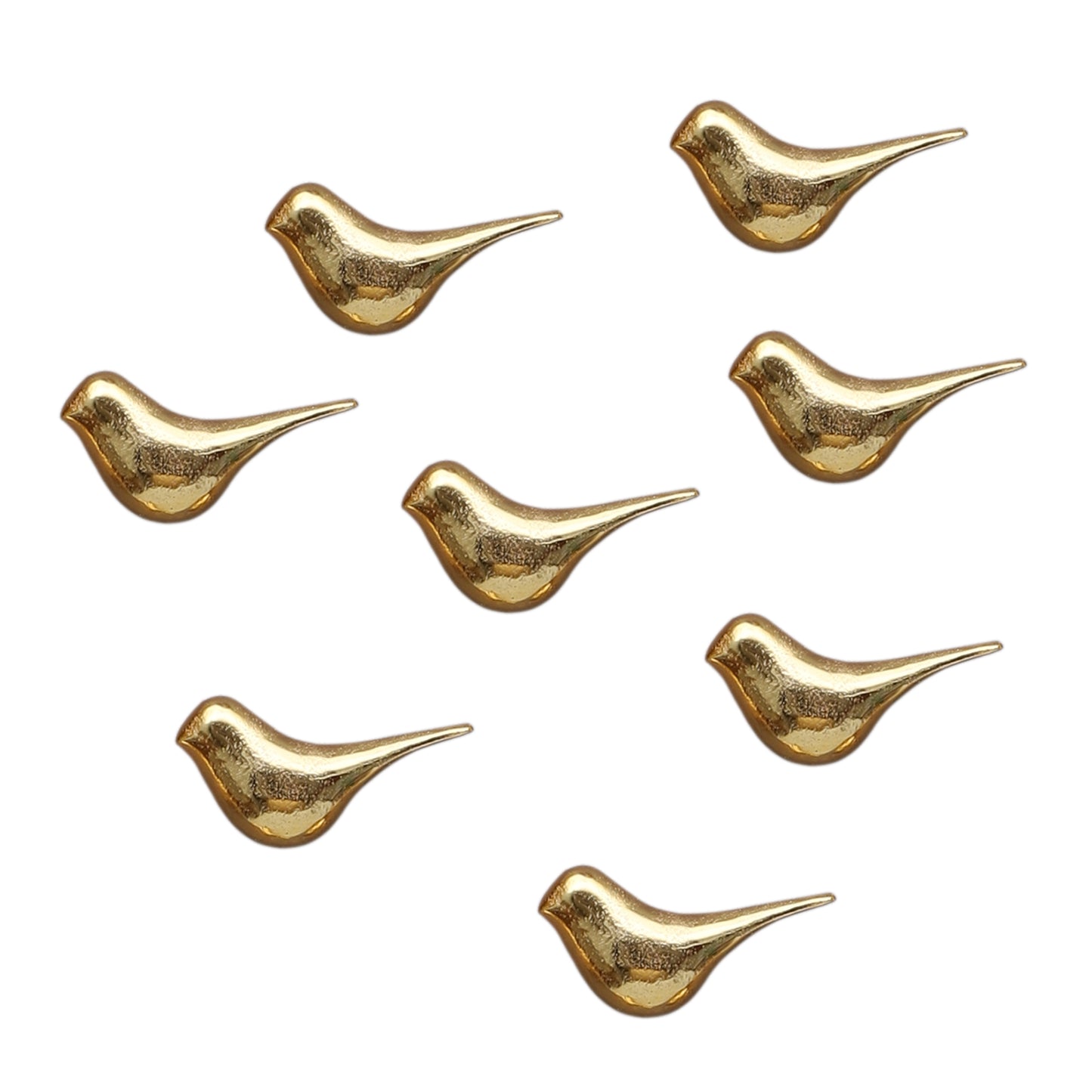 Gold Small Alumininium Bird Set of 8