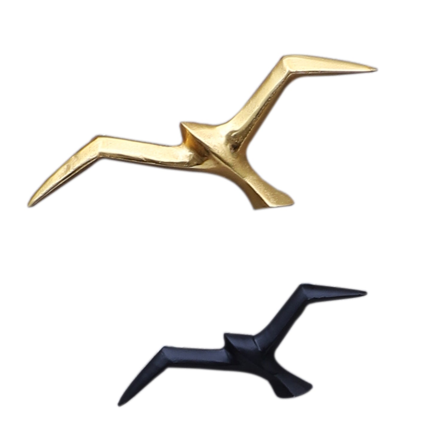 Flying Black & Gold Aluminium Bird Set of 8