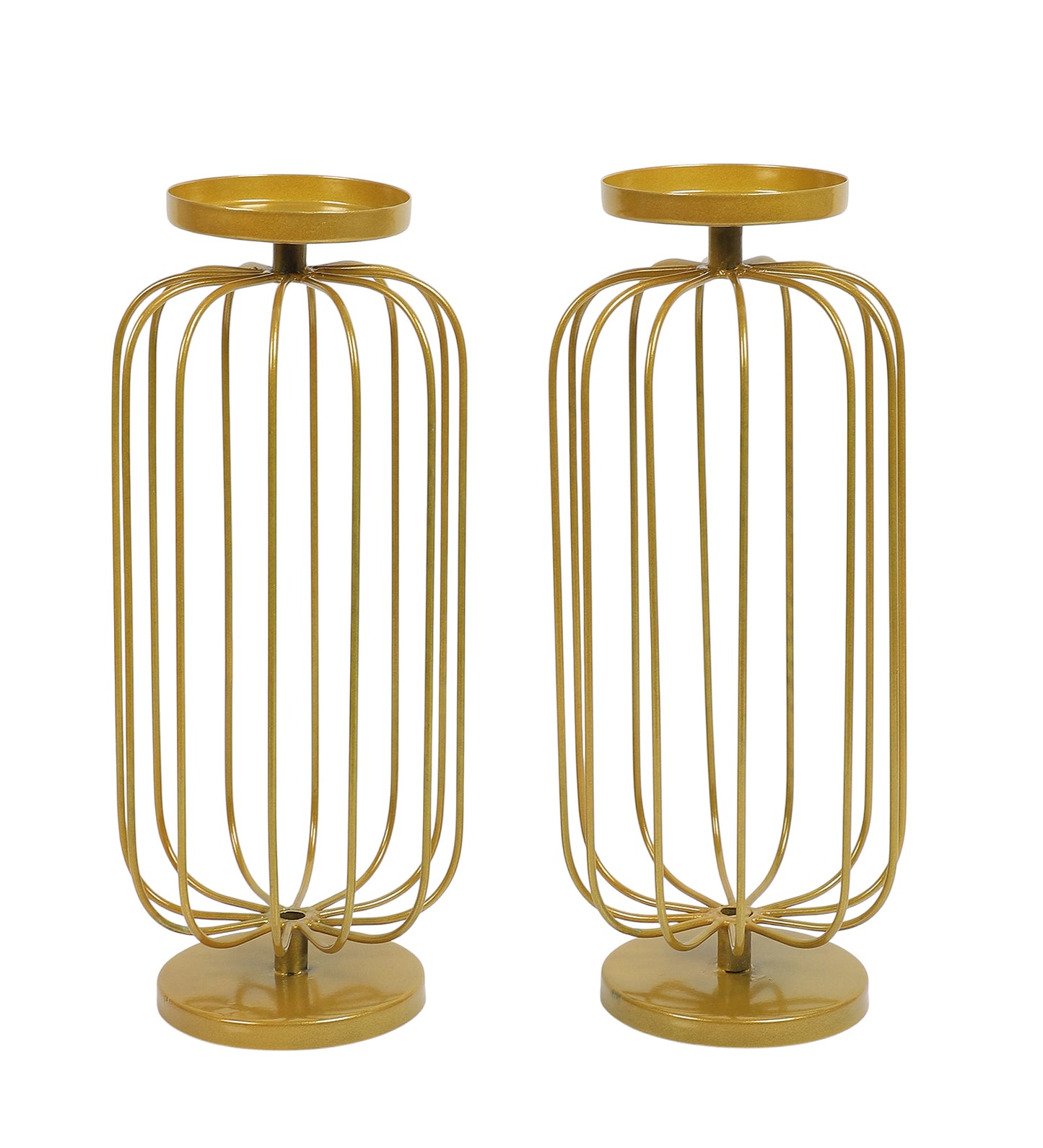 Metal Wired Oval Candle Stand Set of 2