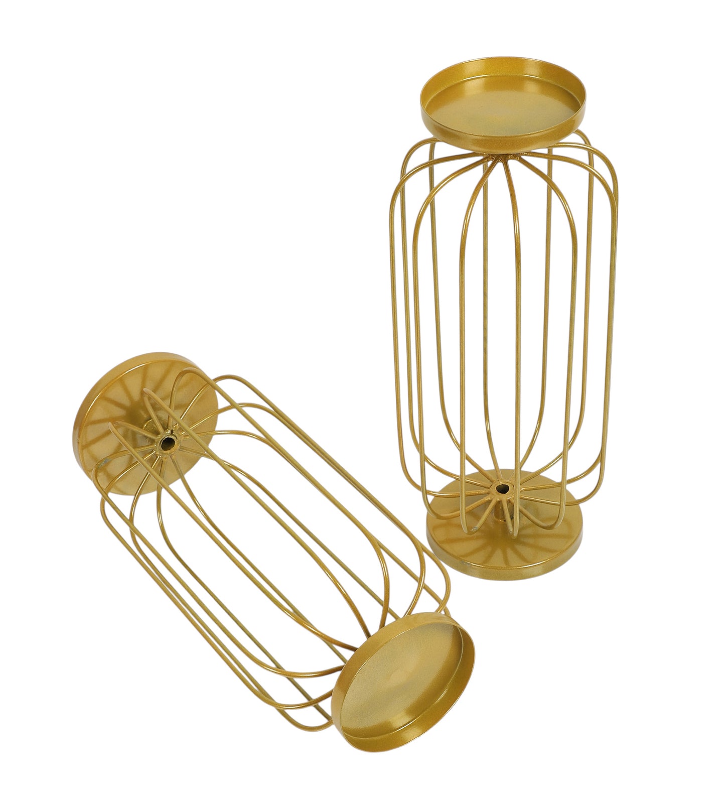 Metal Wired Oval Candle Stand Set of 2