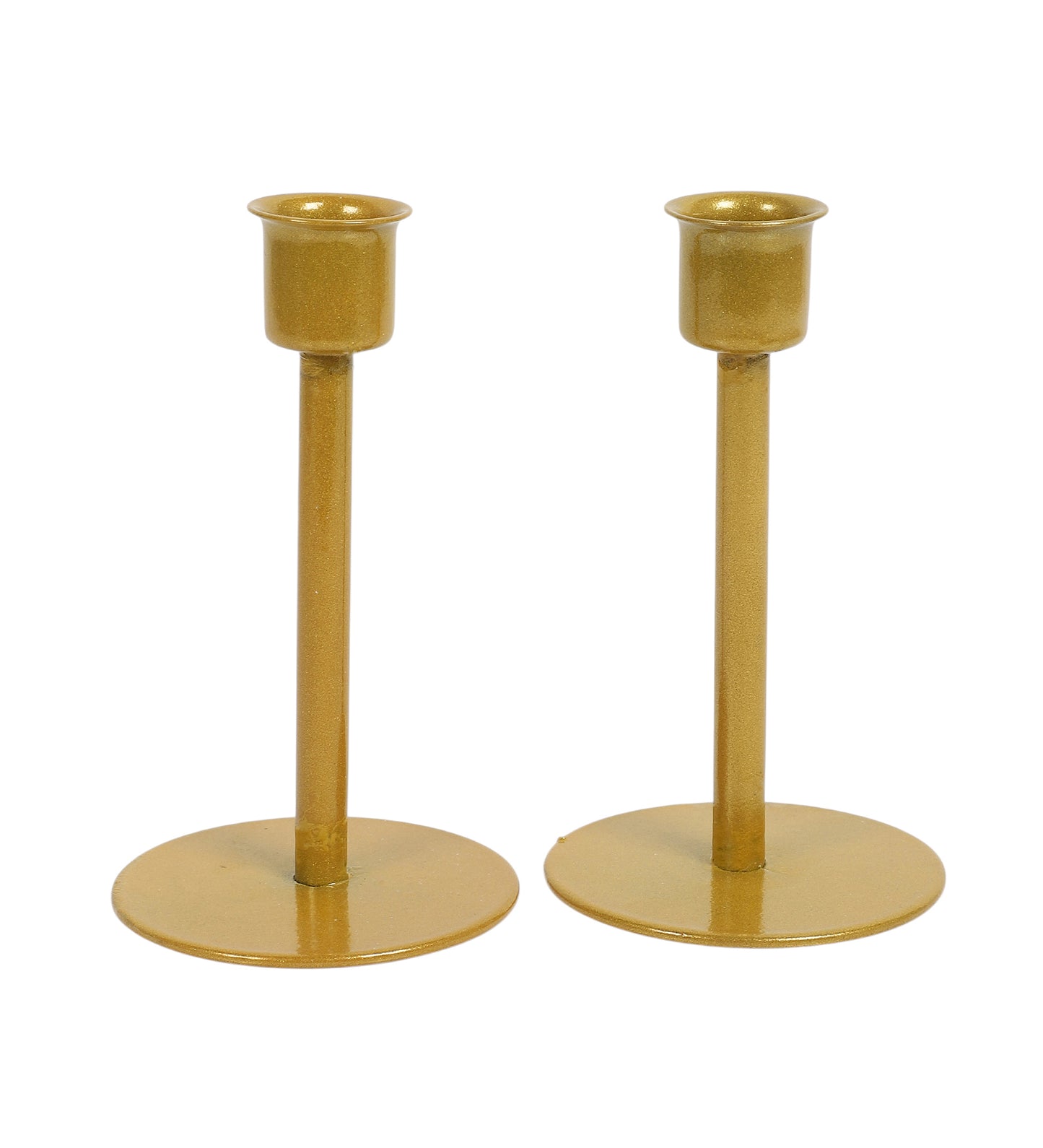 Metal Round Base Candle Stand Set of 2