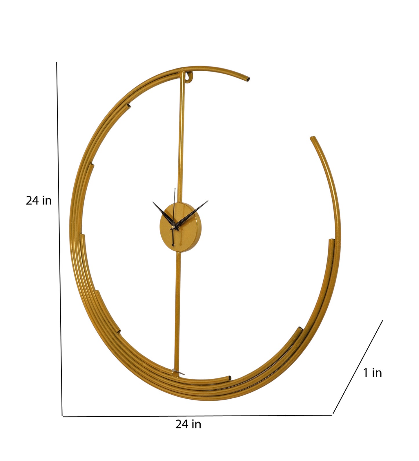 Metal Half Ring Piped Clock
