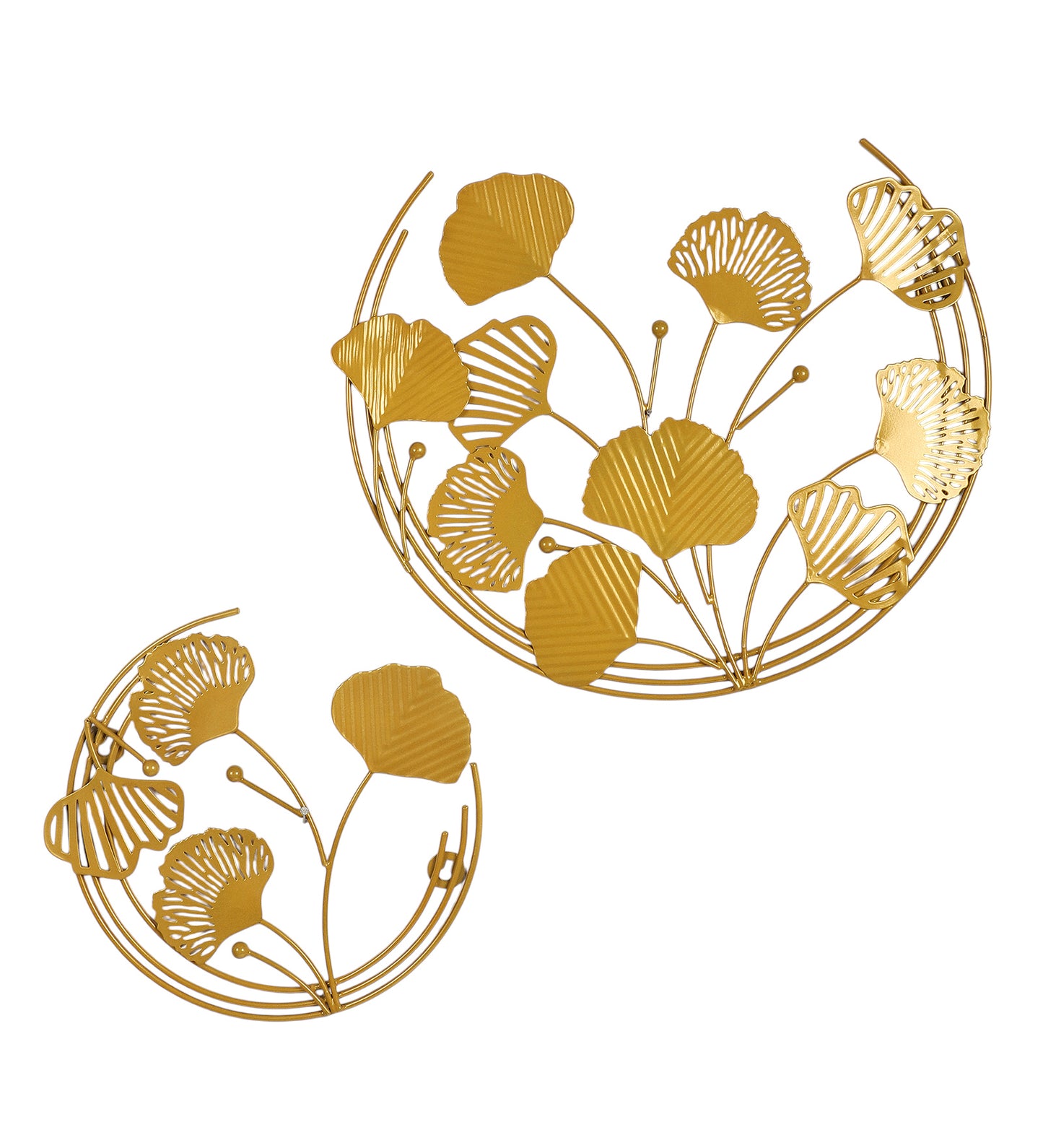 Gold half Leaves Wall Decor Set of 2