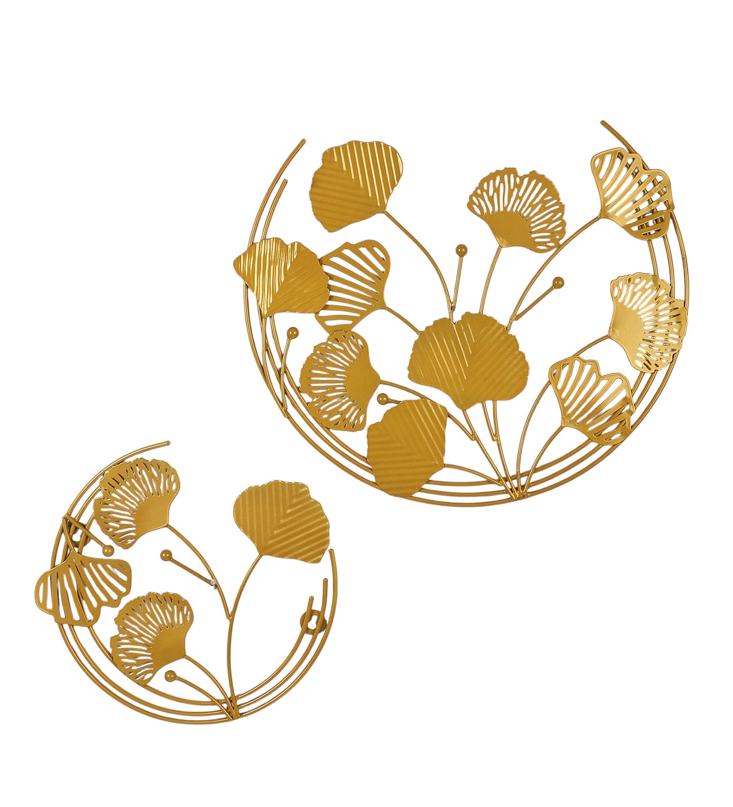 Gold half Leaves Wall Decor Set of 2