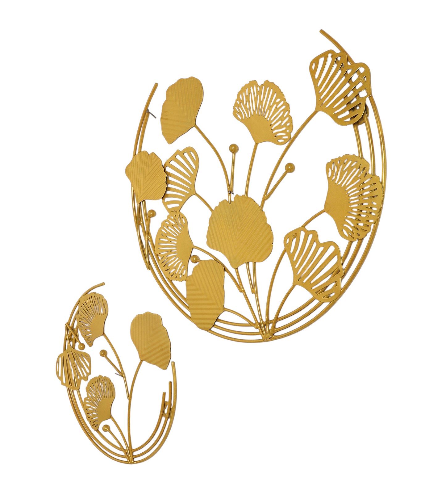 Gold half Leaves Wall Decor Set of 2