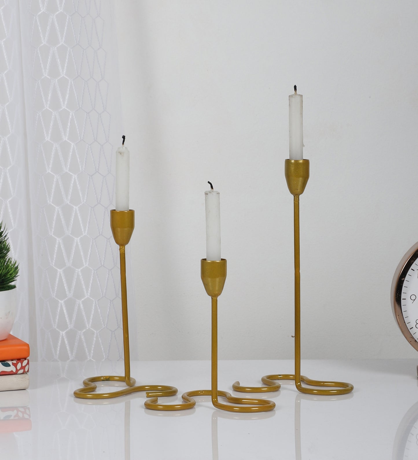Metal Wired Candle Stand Set of 3