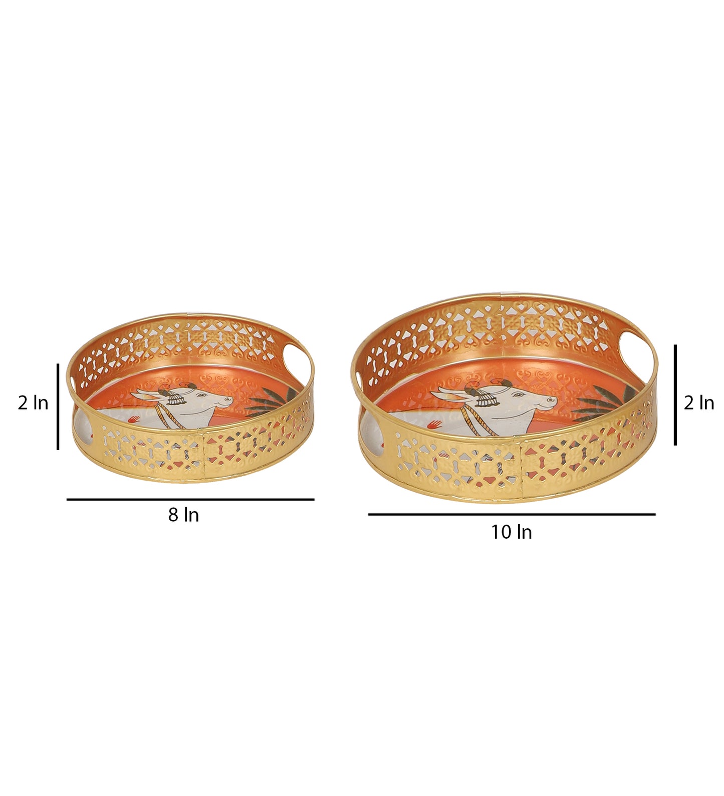 Orange Cow Tray Set of 2