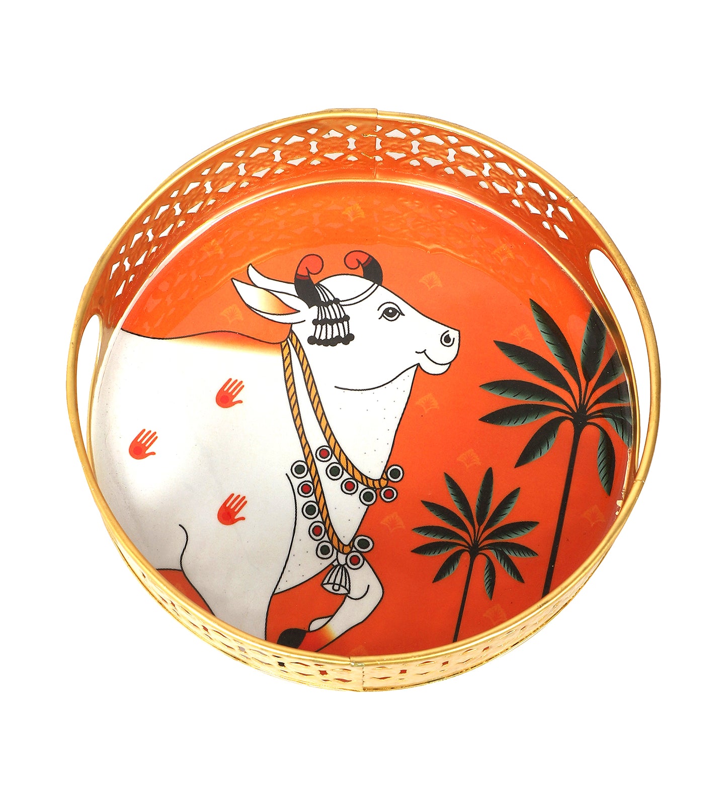 Orange Cow Tray Set of 2