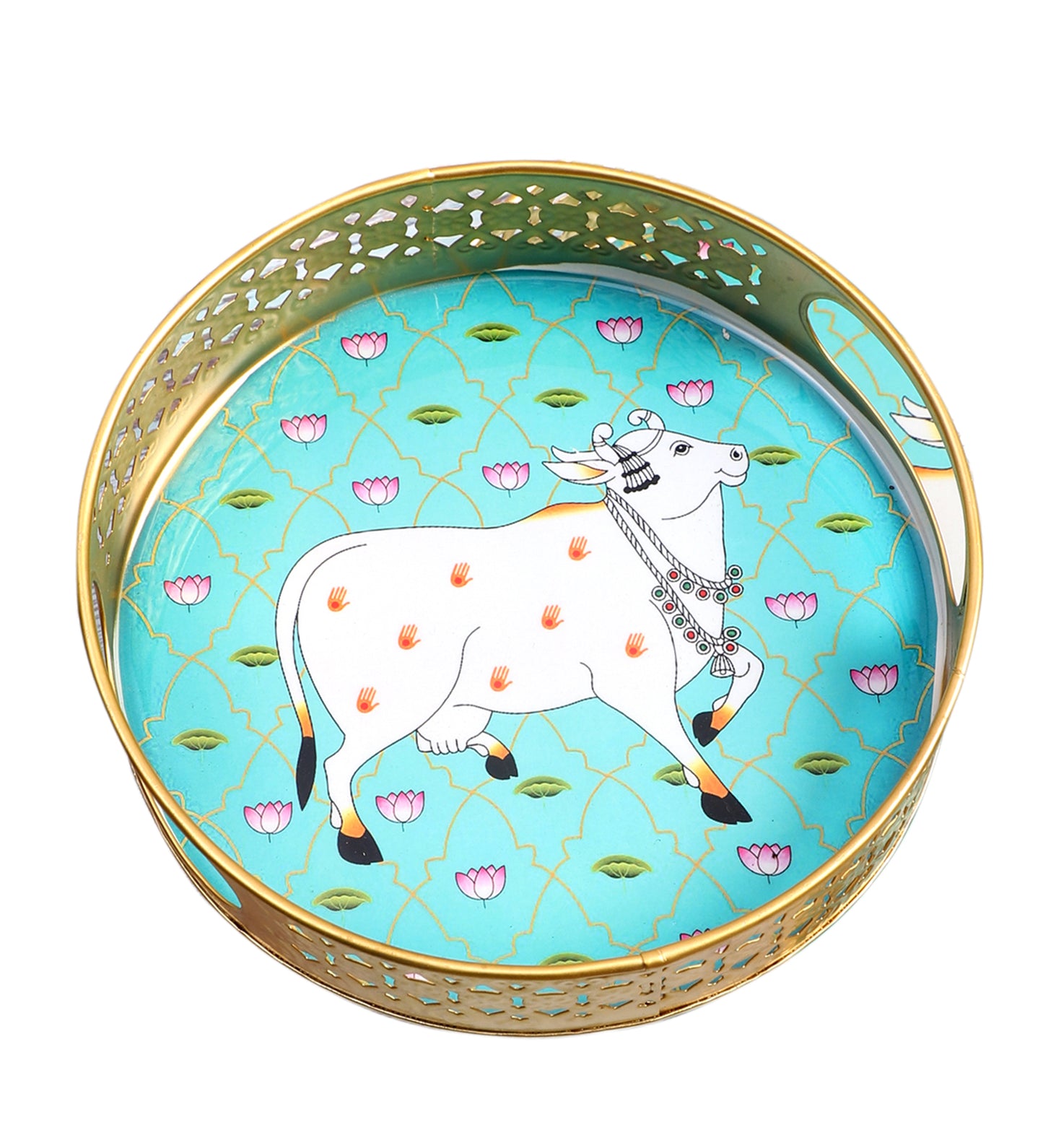 Green Cow Tray Set of 2