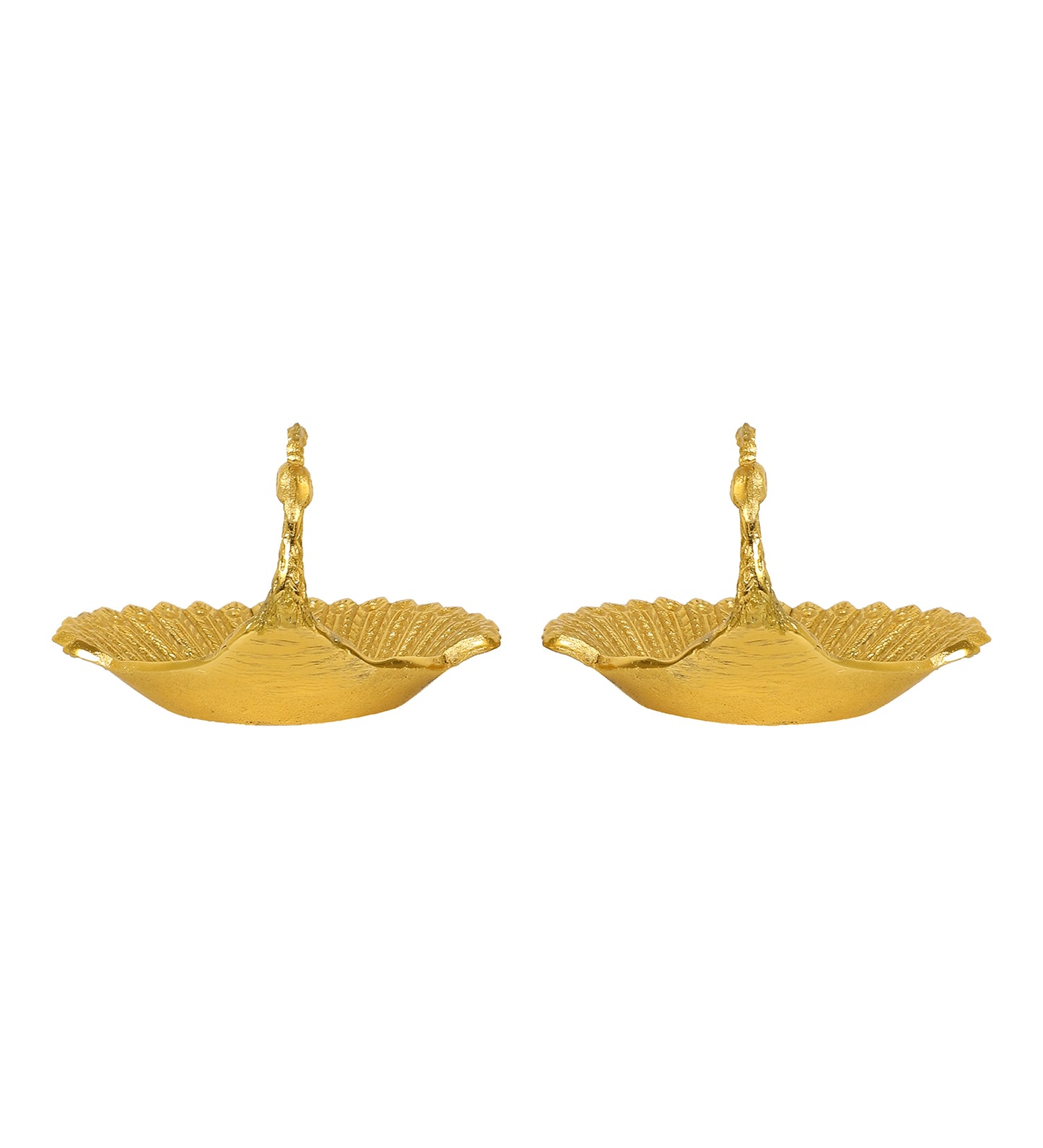 Peacock Aluminium Platter Set of 2