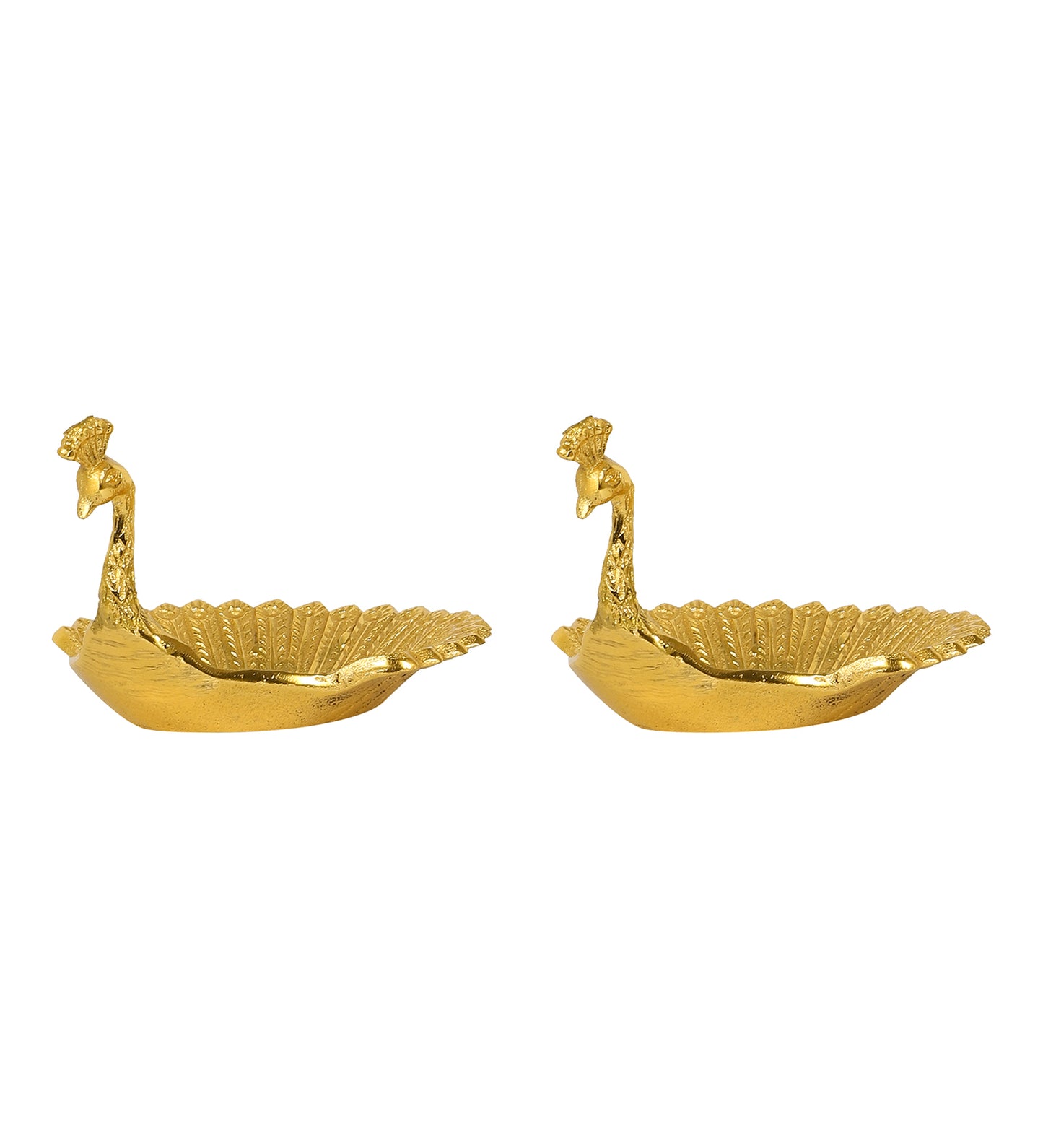 Peacock Aluminium Platter Set of 2