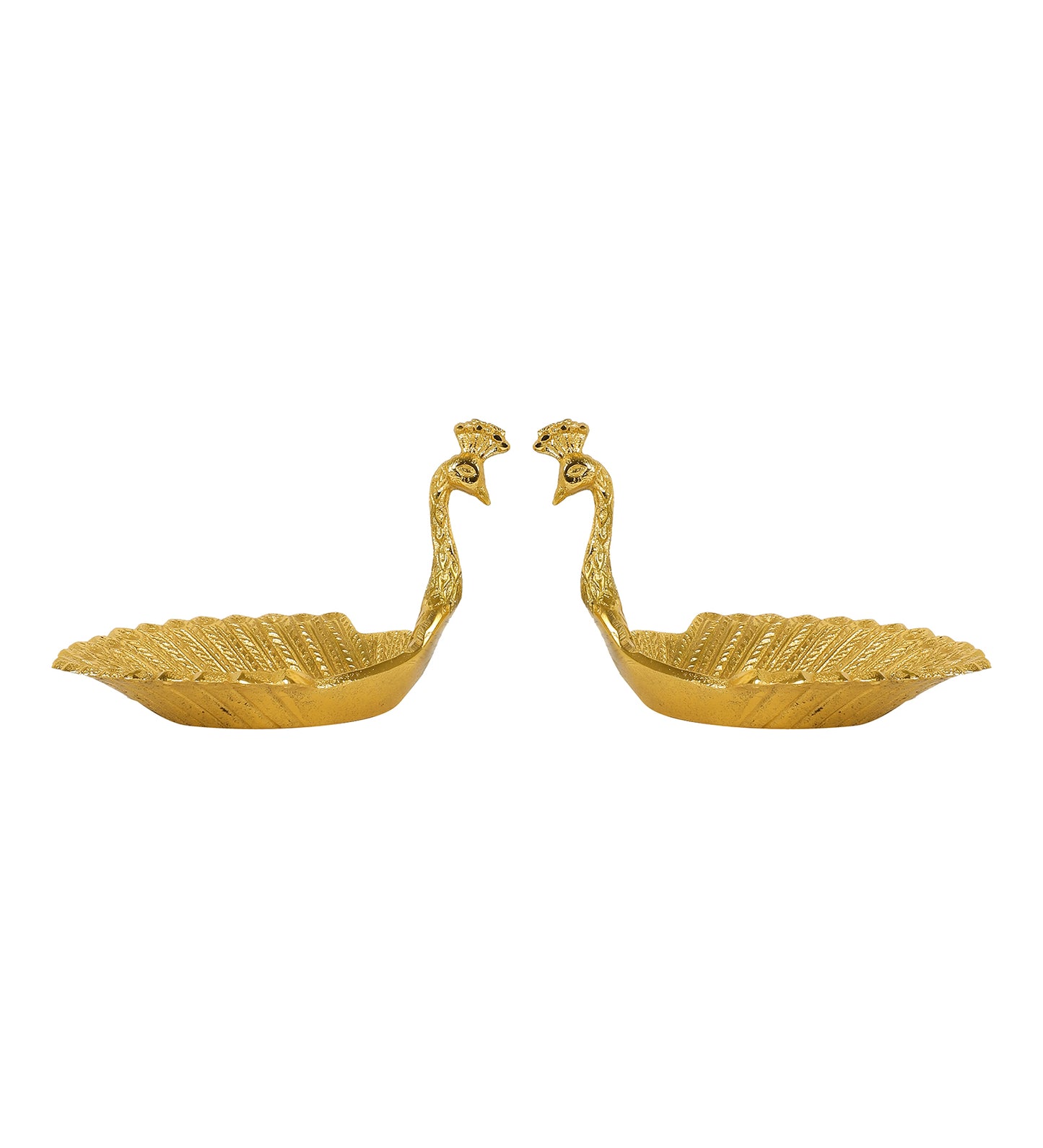 Peacock Aluminium Platter Set of 2