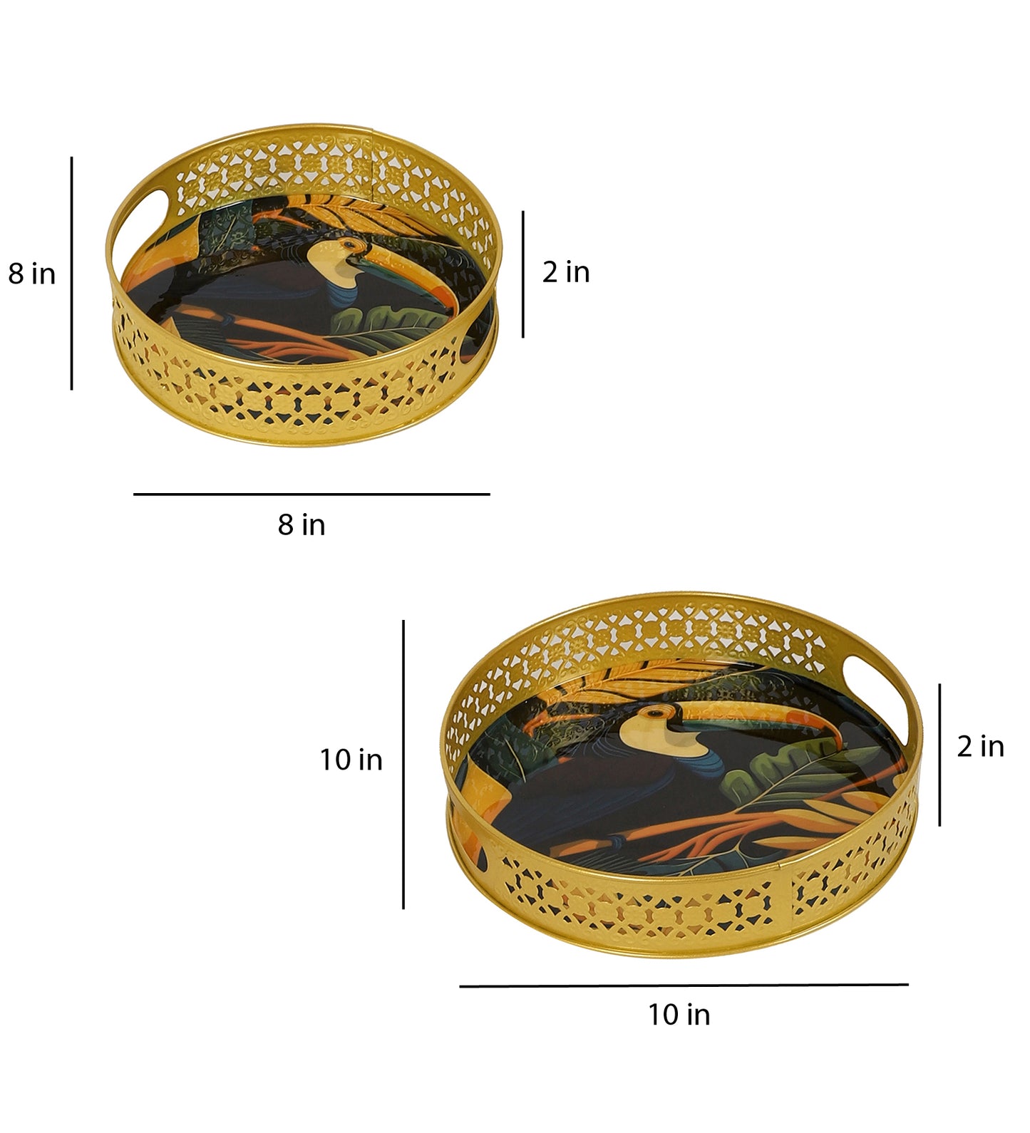 Blue Bird Tray Set of 2