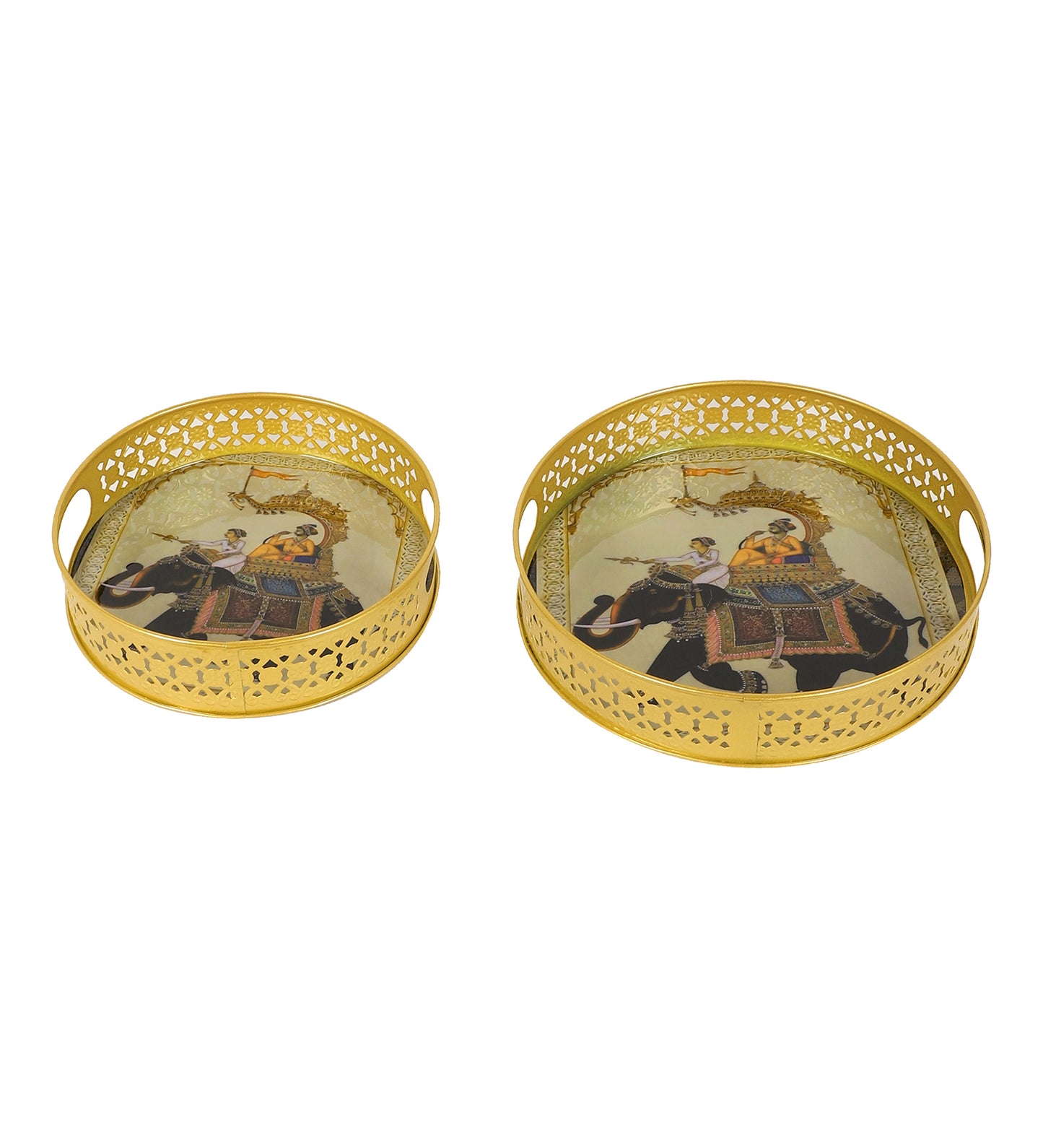 Elephant Black Tray Set of 2