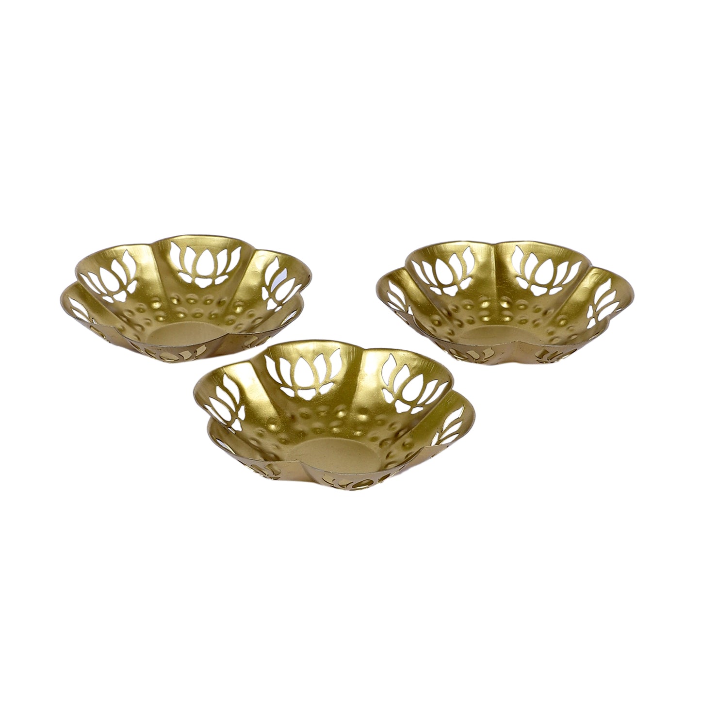 Flower Lotus Cut Tealight Holder Set of 3