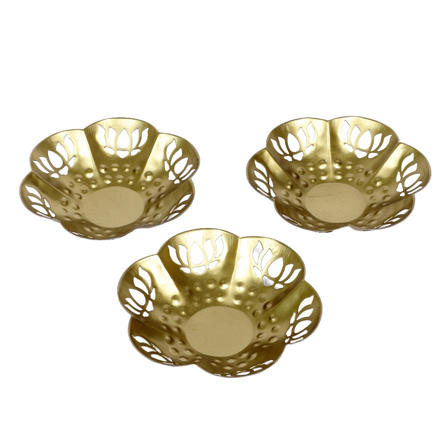 Flower Lotus Cut Tealight Holder Set of 3