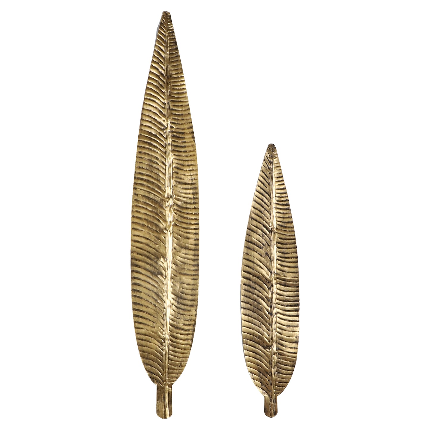 Long Antique Leaves Wall Décor Set of 2
