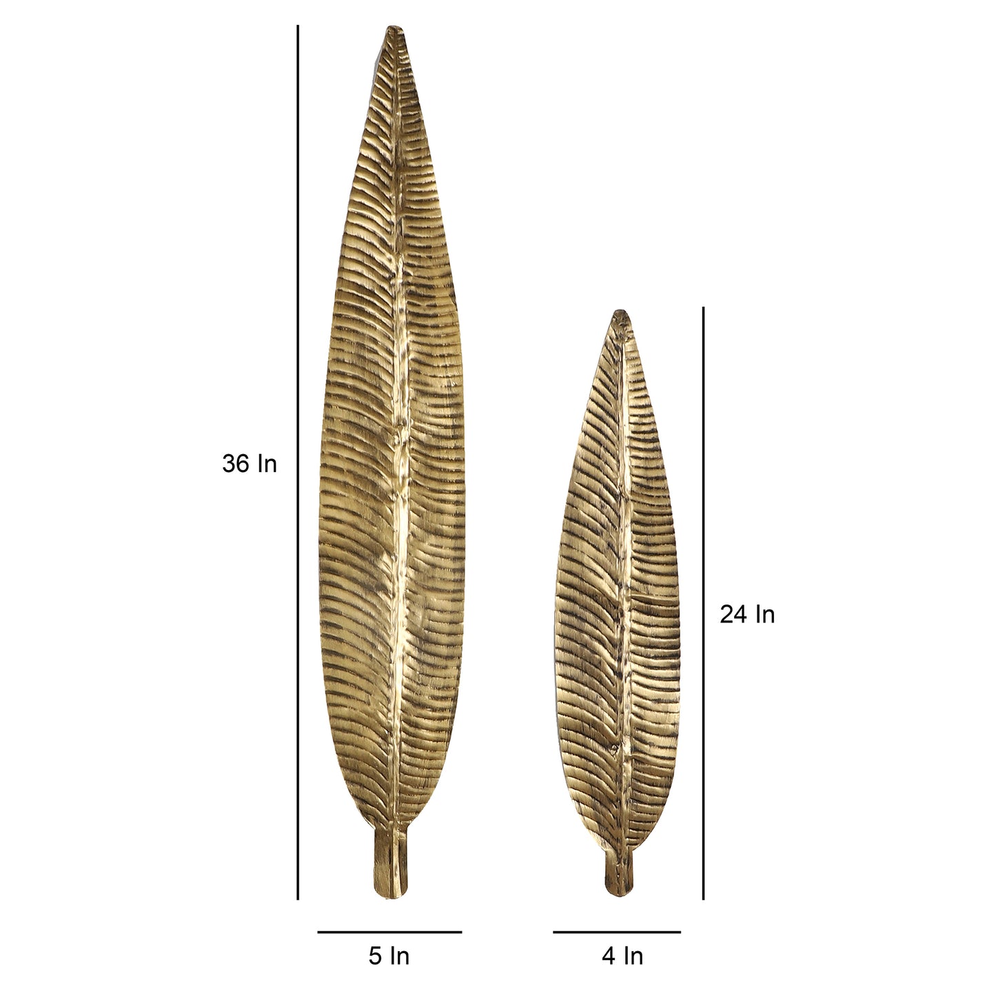 Long Antique Leaves Wall Décor Set of 2