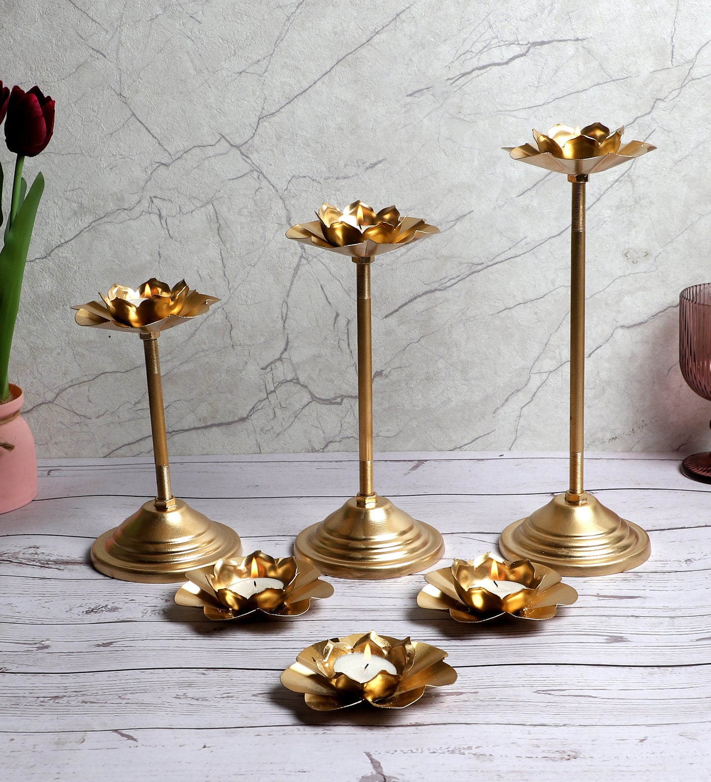 Lotus Detachable Tealight Holder Set of 6