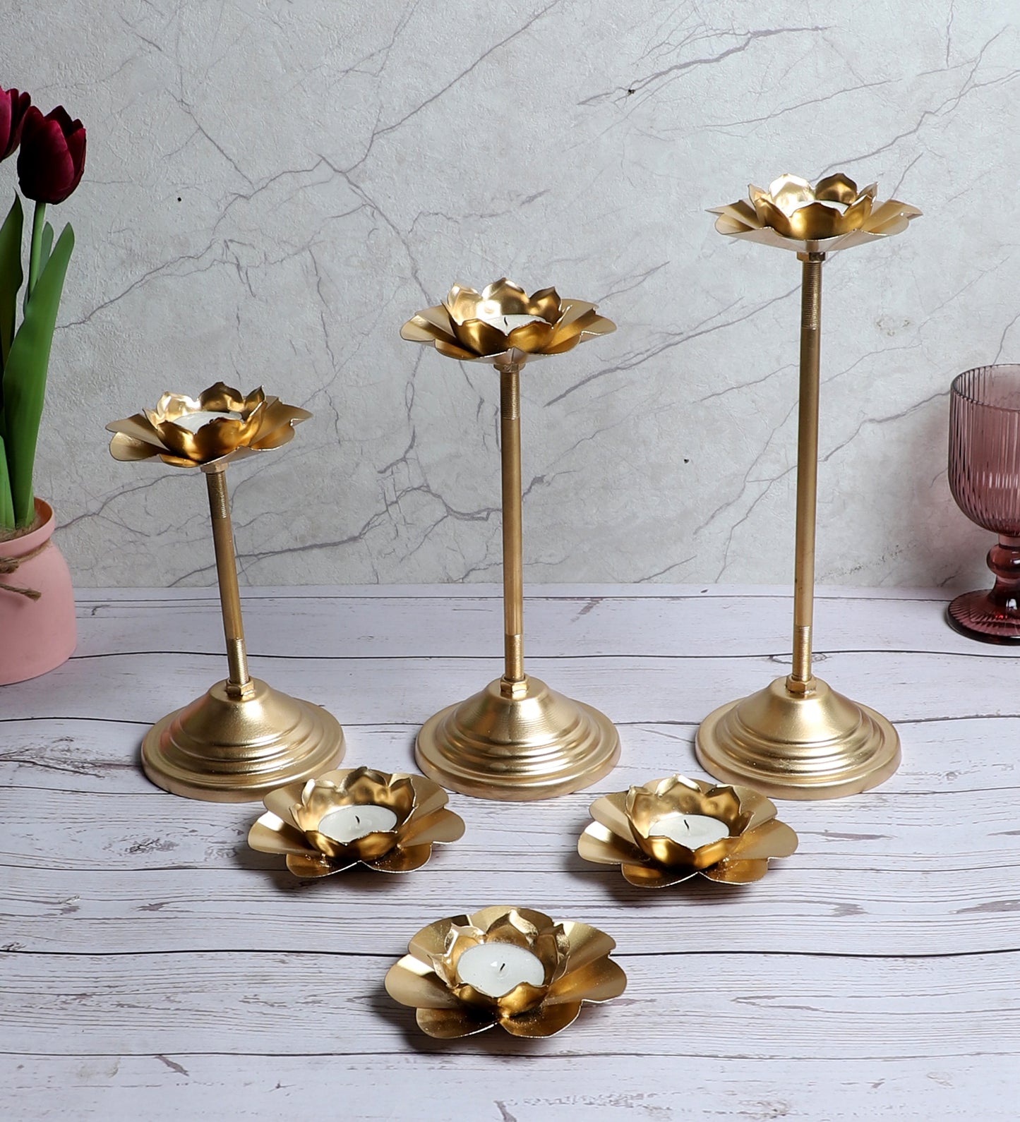 Lotus Detachable Tealight Holder Set of 6