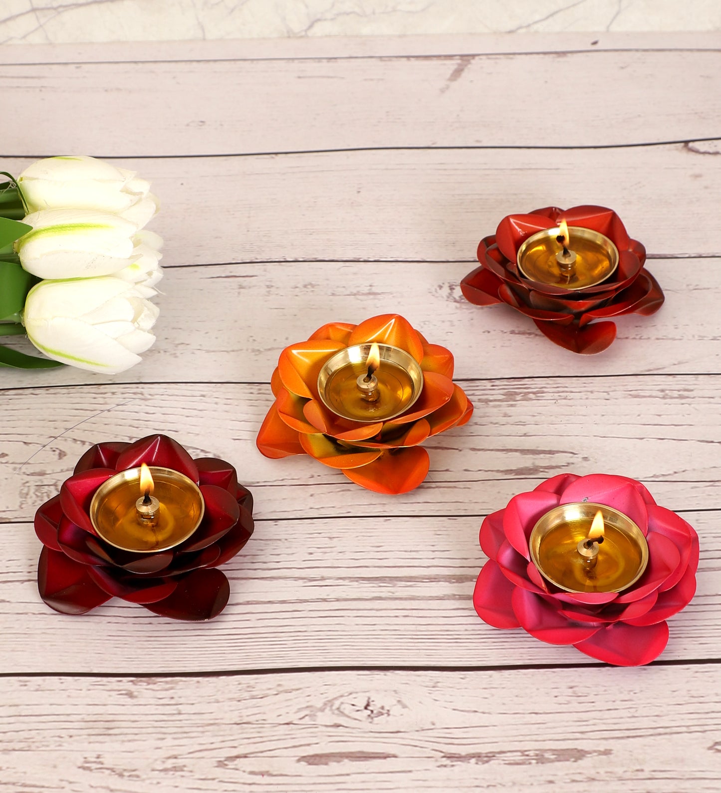 Rose Metal & Brass Dia Set of 4
