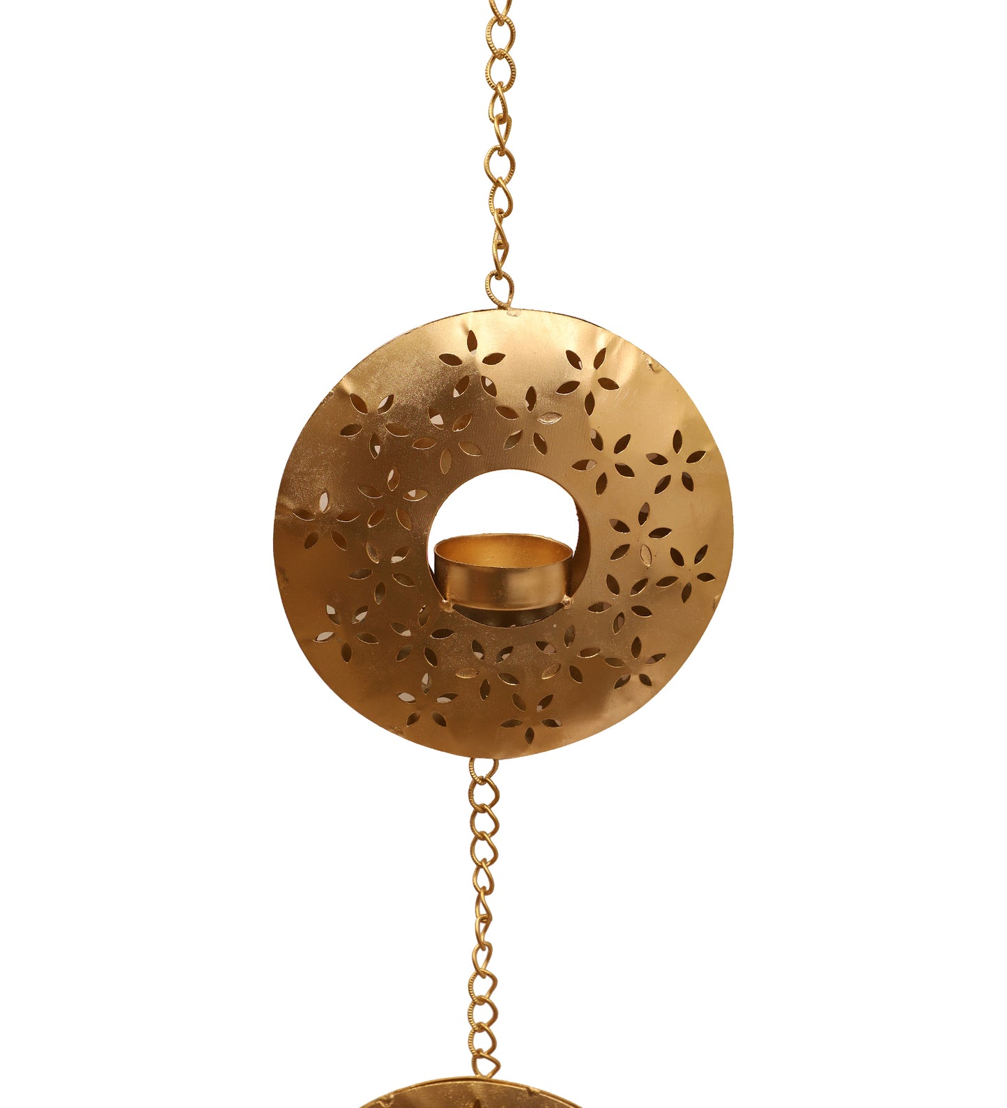 Hanging Round Etching Tealight Holder Set of 2