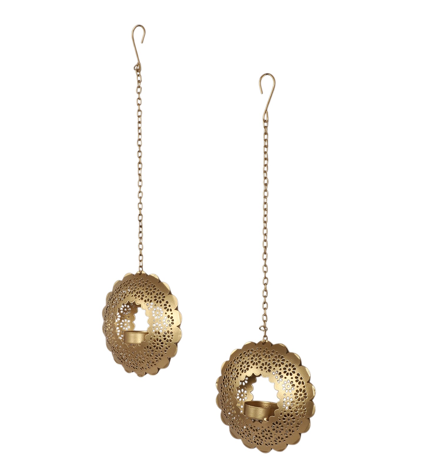 Hanging Round Etching Small Votive Set of 2