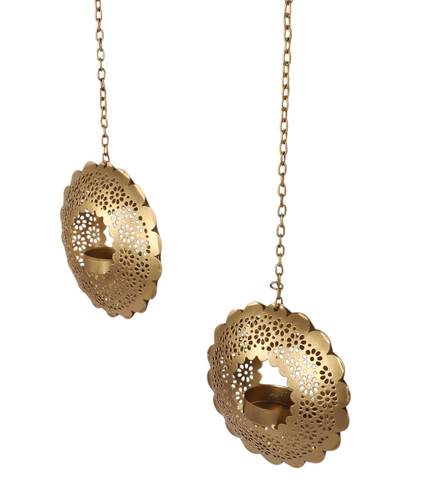 Hanging Round Etching Small Votive Set of 2
