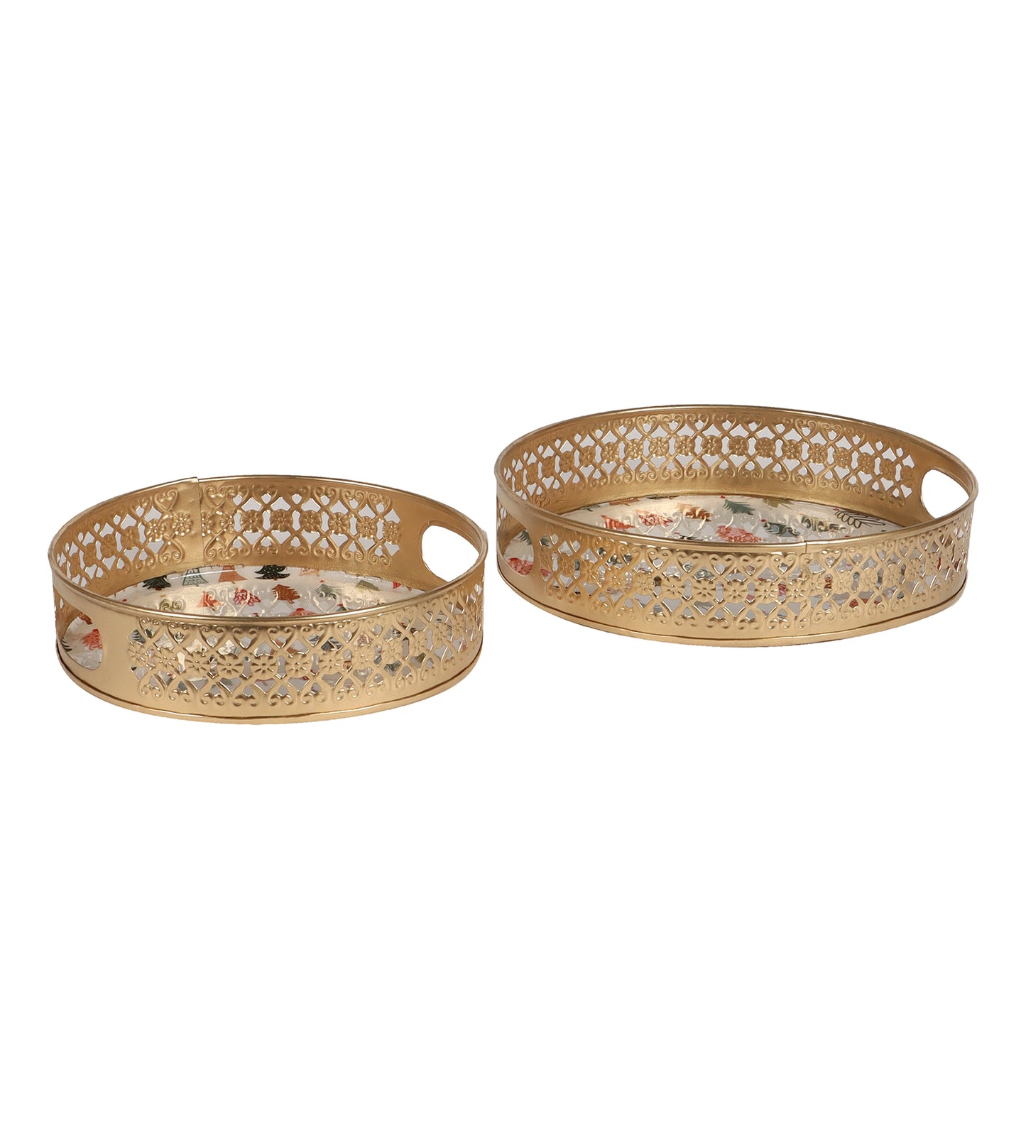 Christmas Tree Metal Basket Set of 2