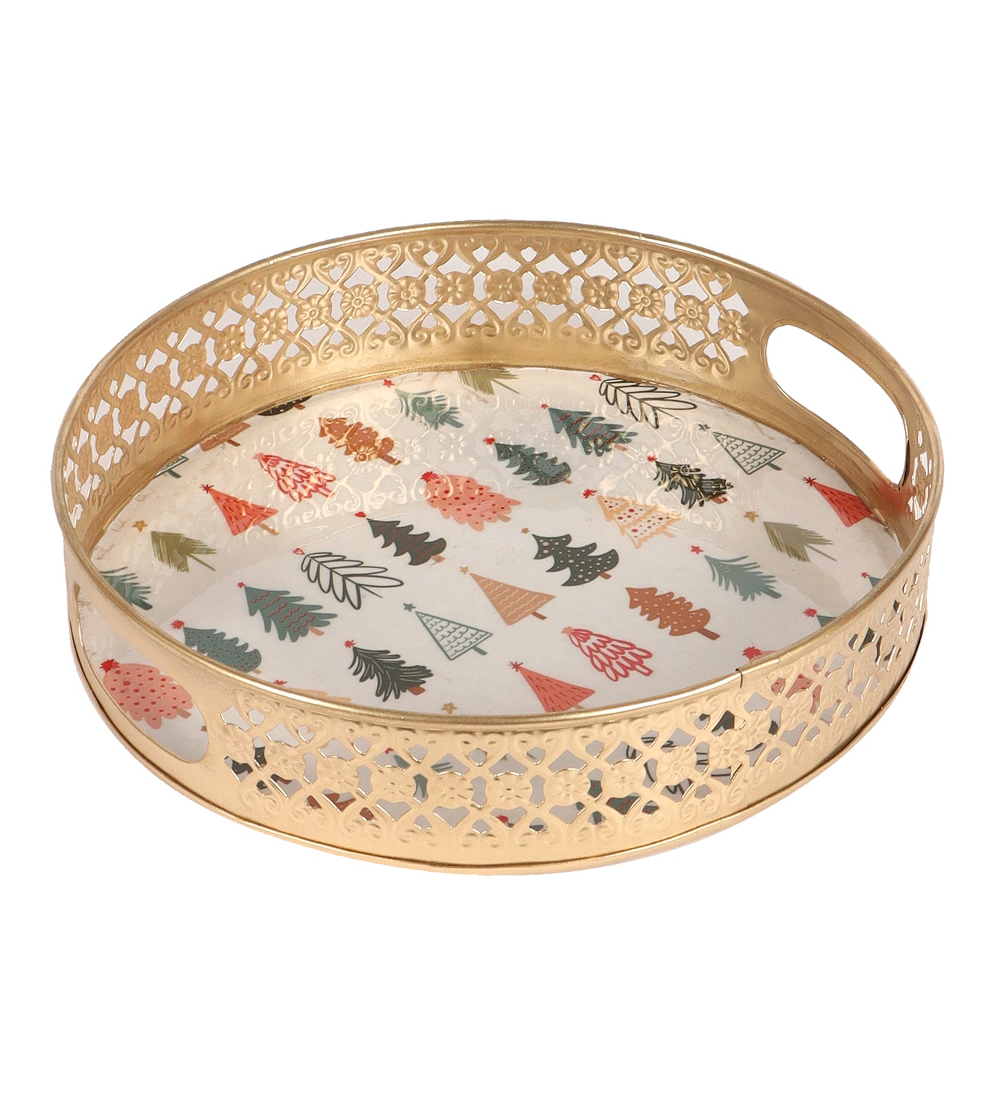 Christmas Tree Metal Basket Set of 2