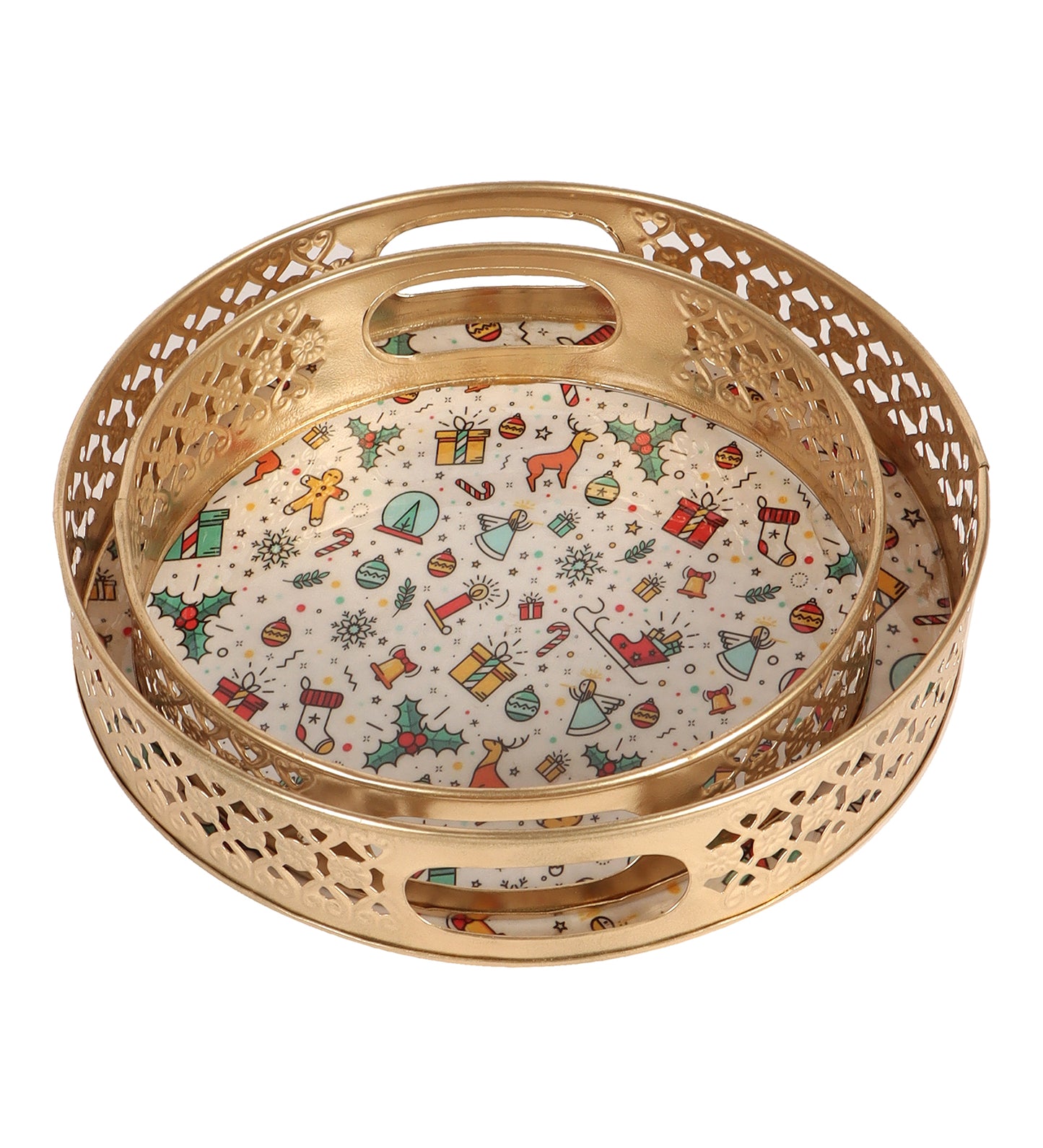 Christmas Gifts Metal Basket Set of 2