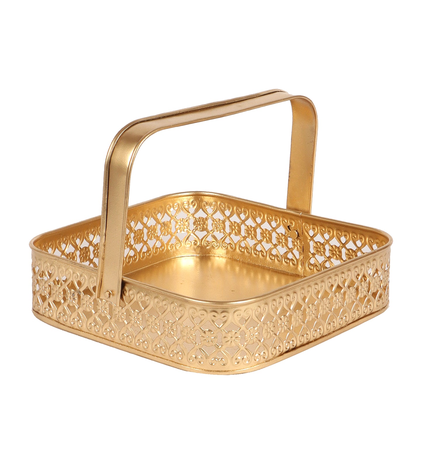 Basket With 4 Metal Jars