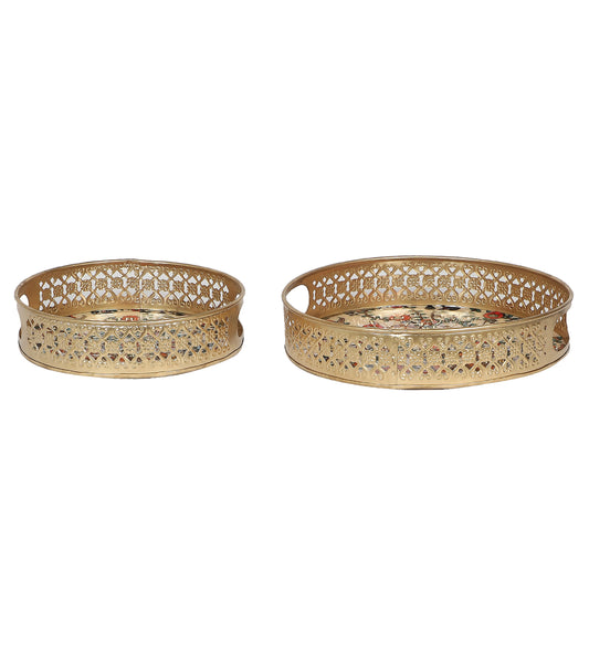 Peacock Tray Set of 2