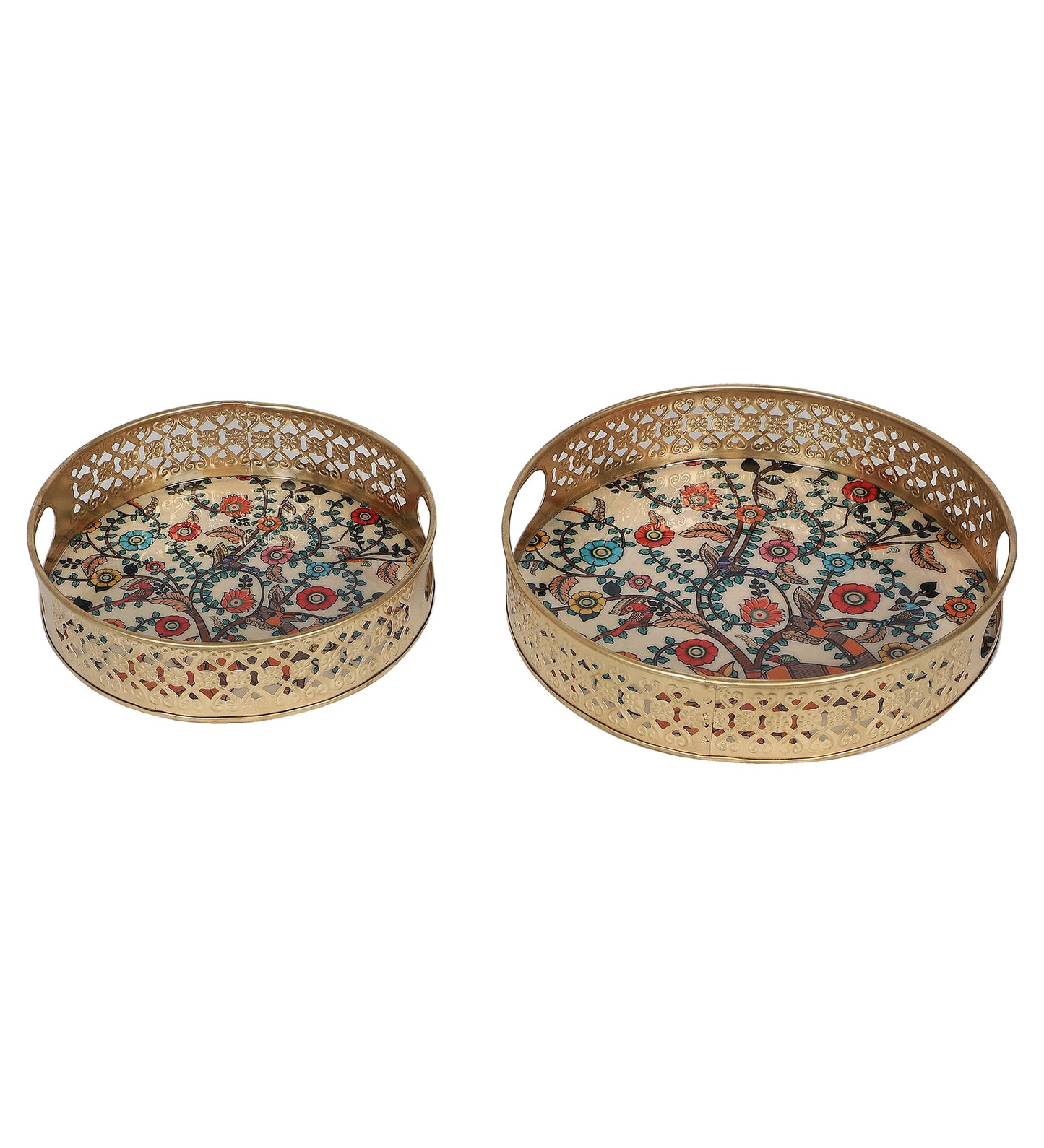 Peacock Tray Set of 2
