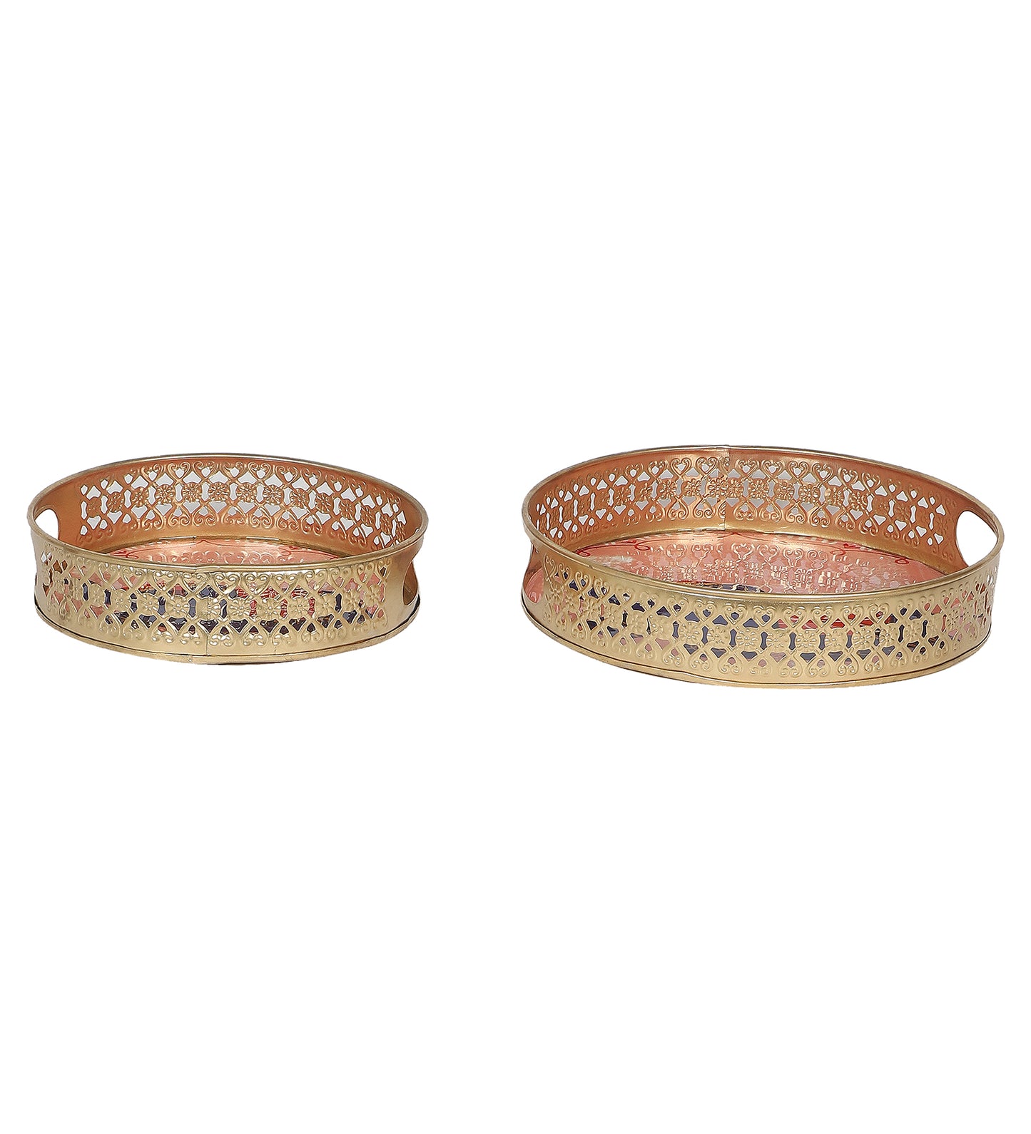 Pink Elephant Pichwai Tray Set of 2