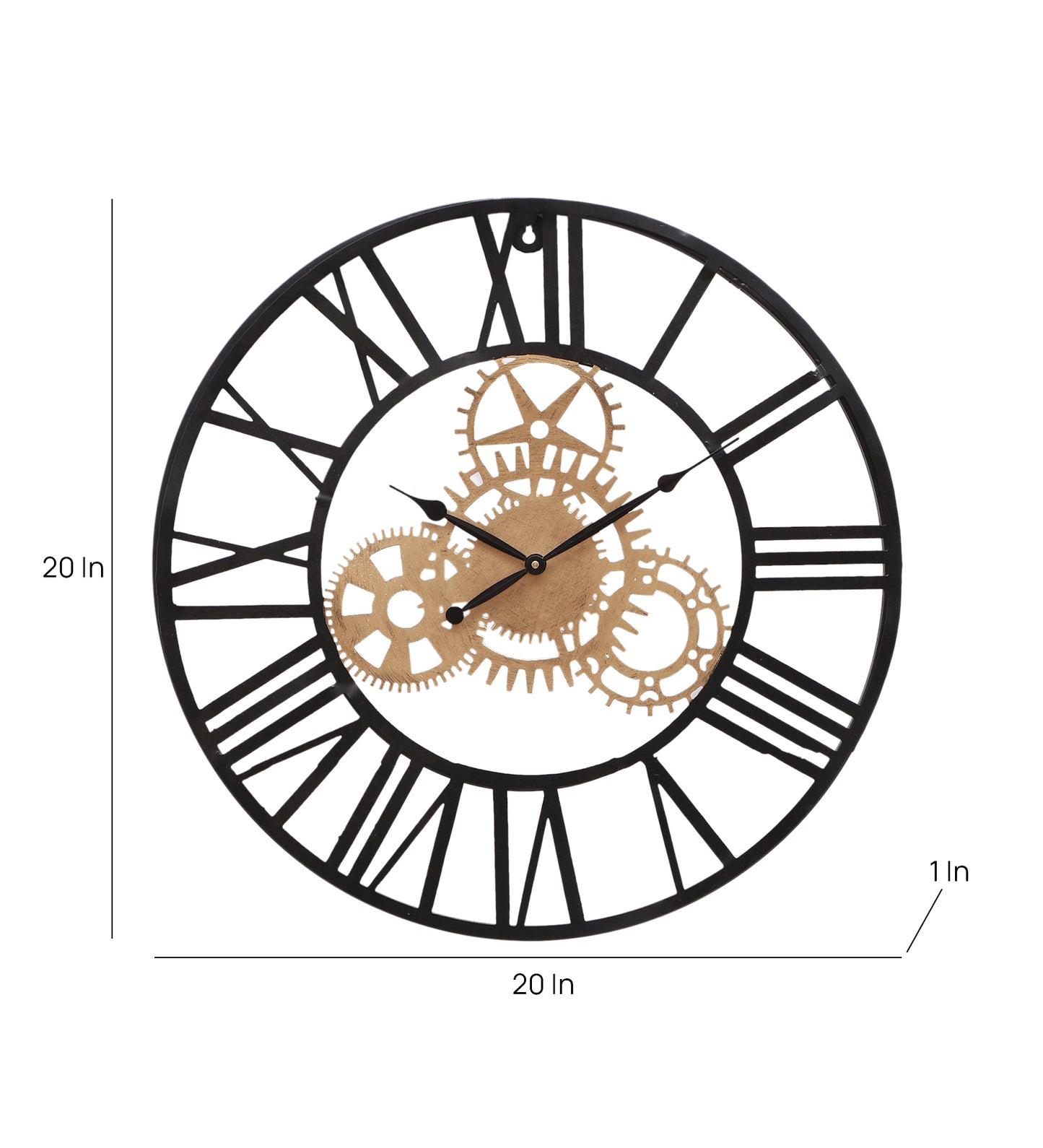 Gold & Black Machinery Design Wall Clock
