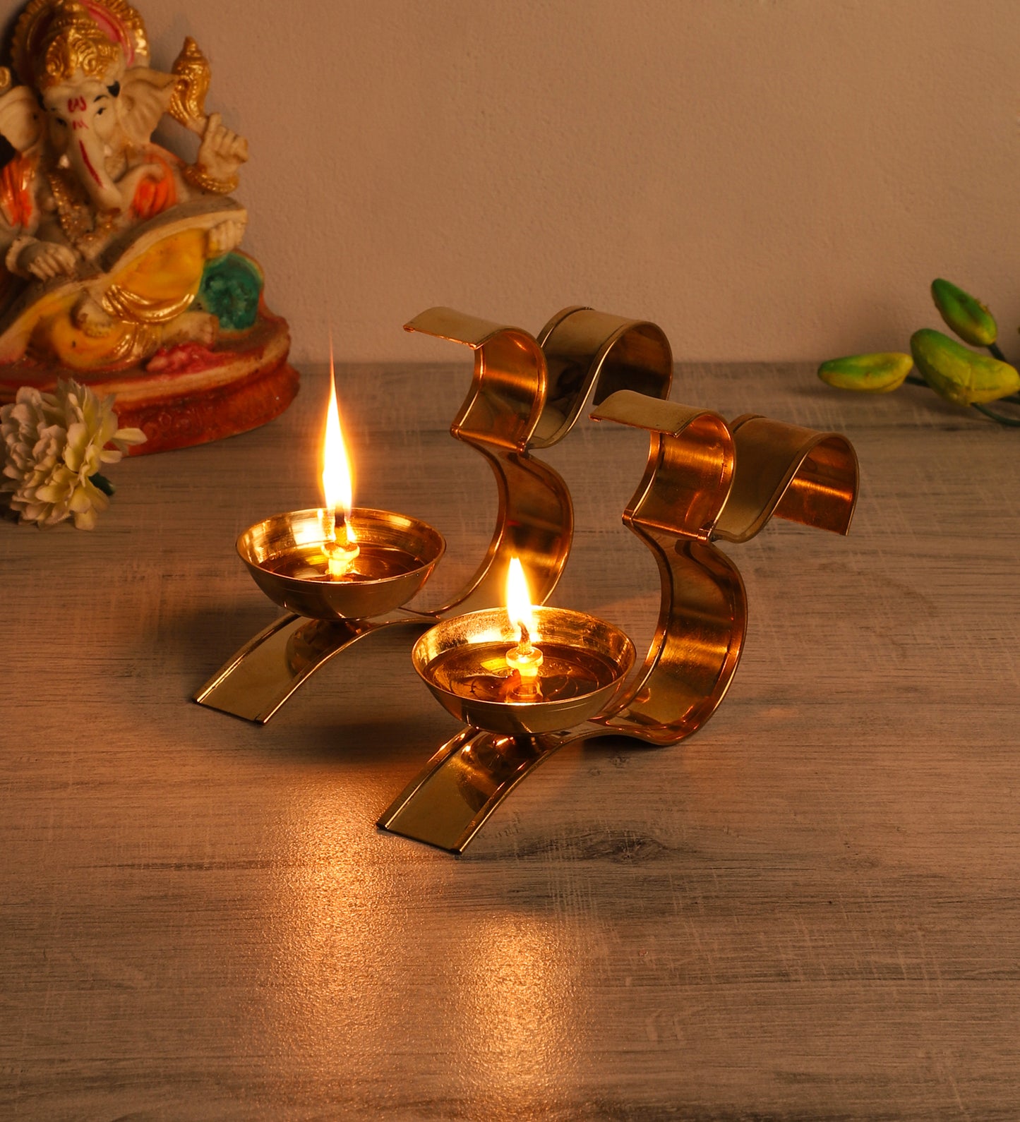 Om Akhand Dia Set of 2