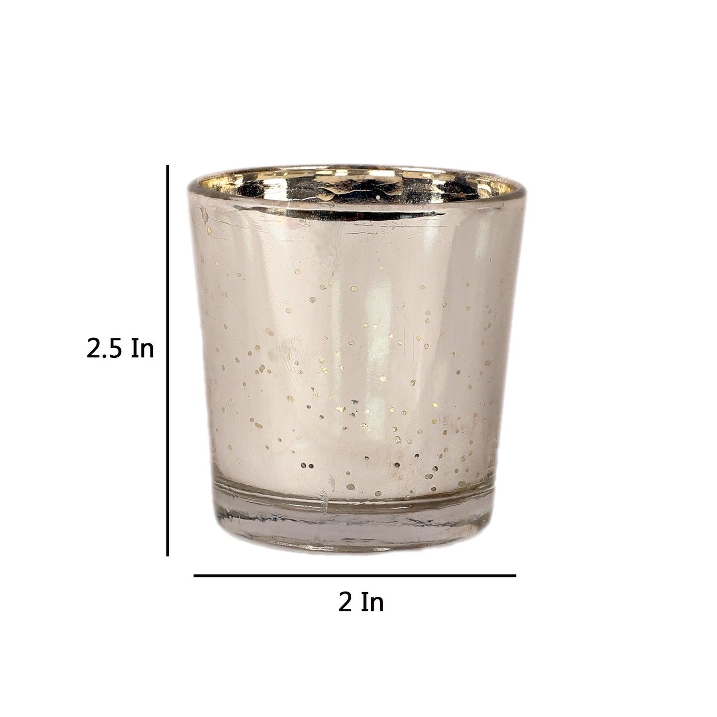 Silver Glass Votive Set of 4