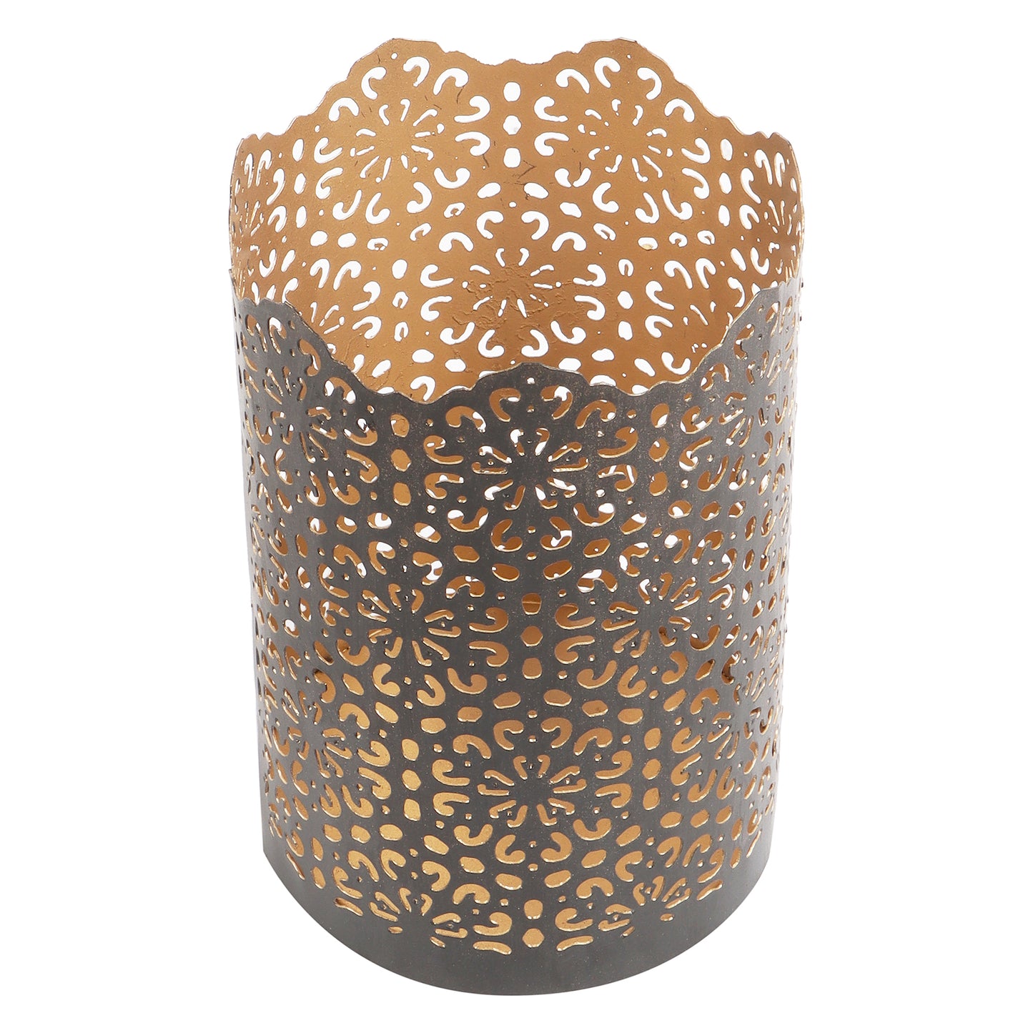 Black & Gold Metal Votive Set of 3