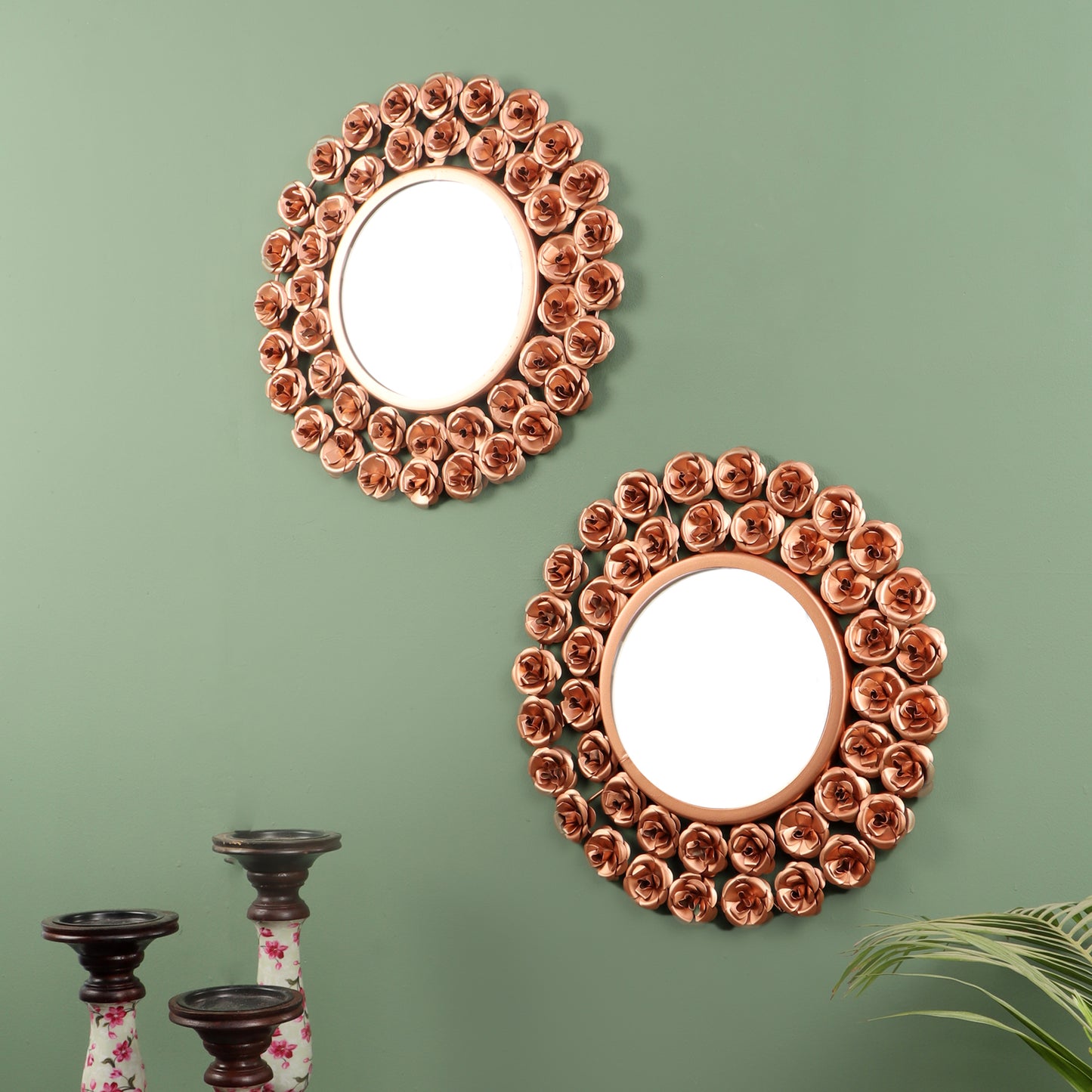 Copper Rose Mirror Set of 2