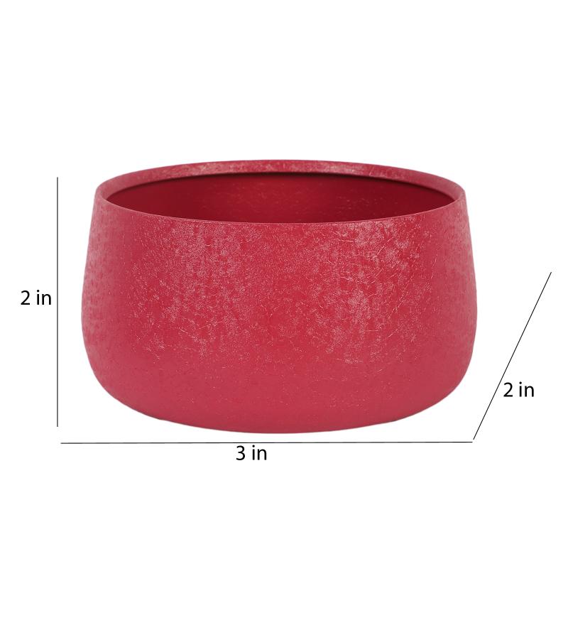 Maroon Bowl Textured Planter Set of 2