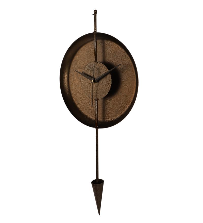 Brown Textured Cone Clock