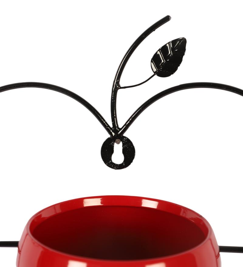 Wall Hanging Red Apple Planter Set of 2