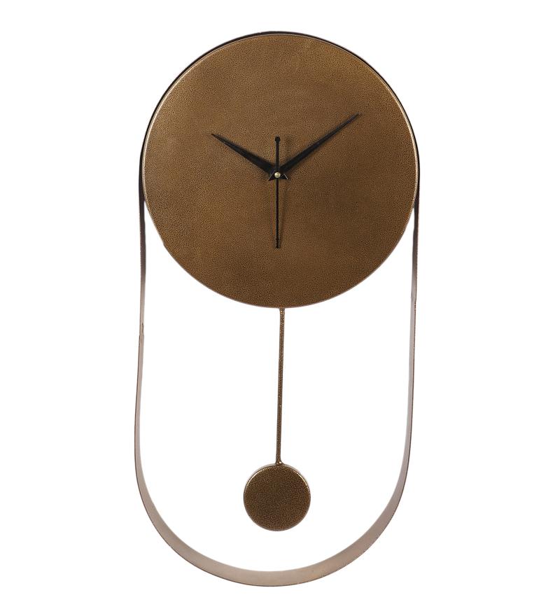 Brown Textured Pendulam Clock